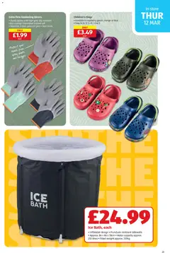 Preview of Aldi - Weekly offers UK Specialbuys valid from 13.03.2026 | Page: 23 | Products: Bath, Gloves, Weight, Orange