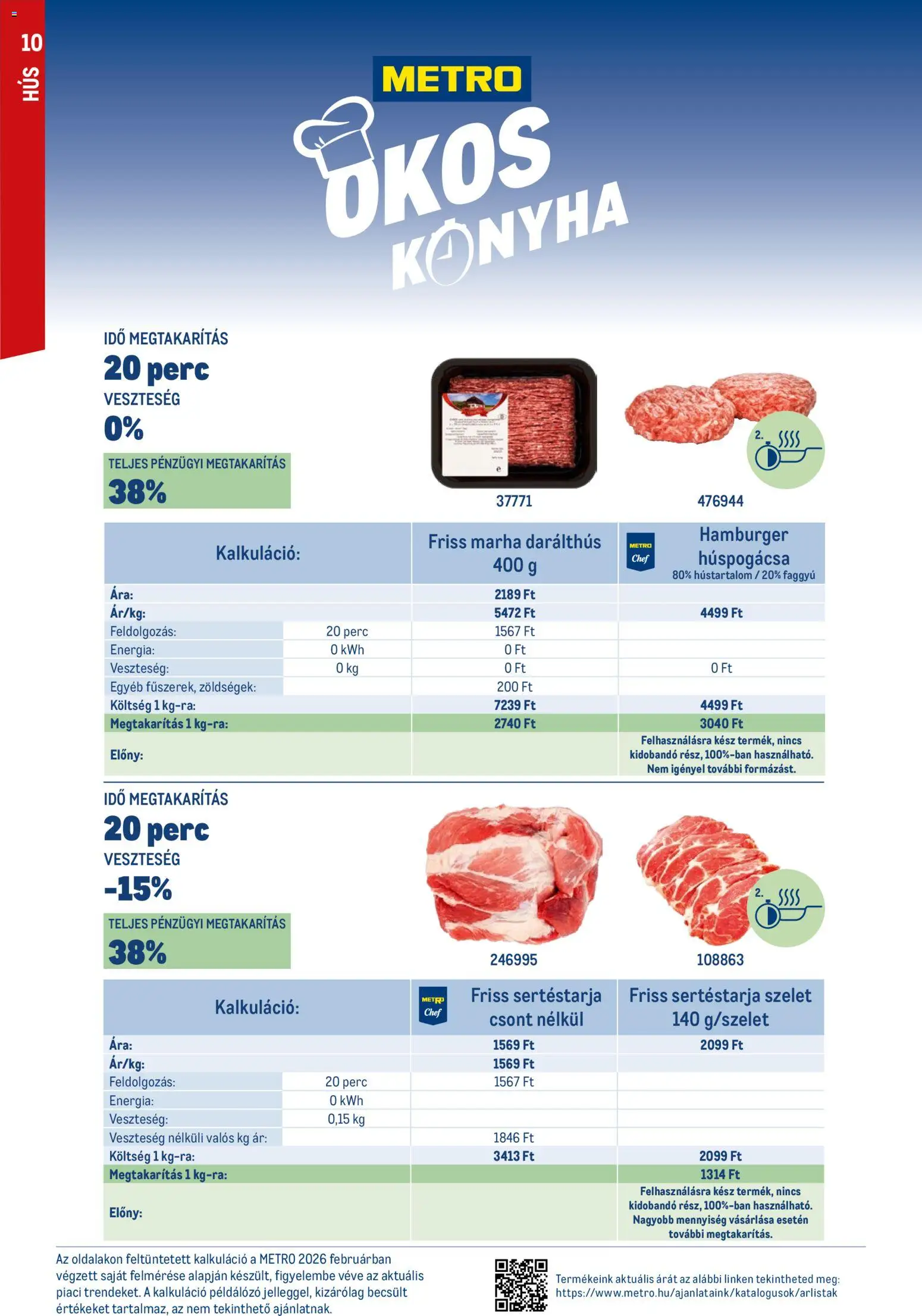 Metro akciós ujság - amely érvényes a következő dátumtól: 01.03.2026 | Oldal: 10 | Termékek: Sertéstarja, Hamburger, Hús