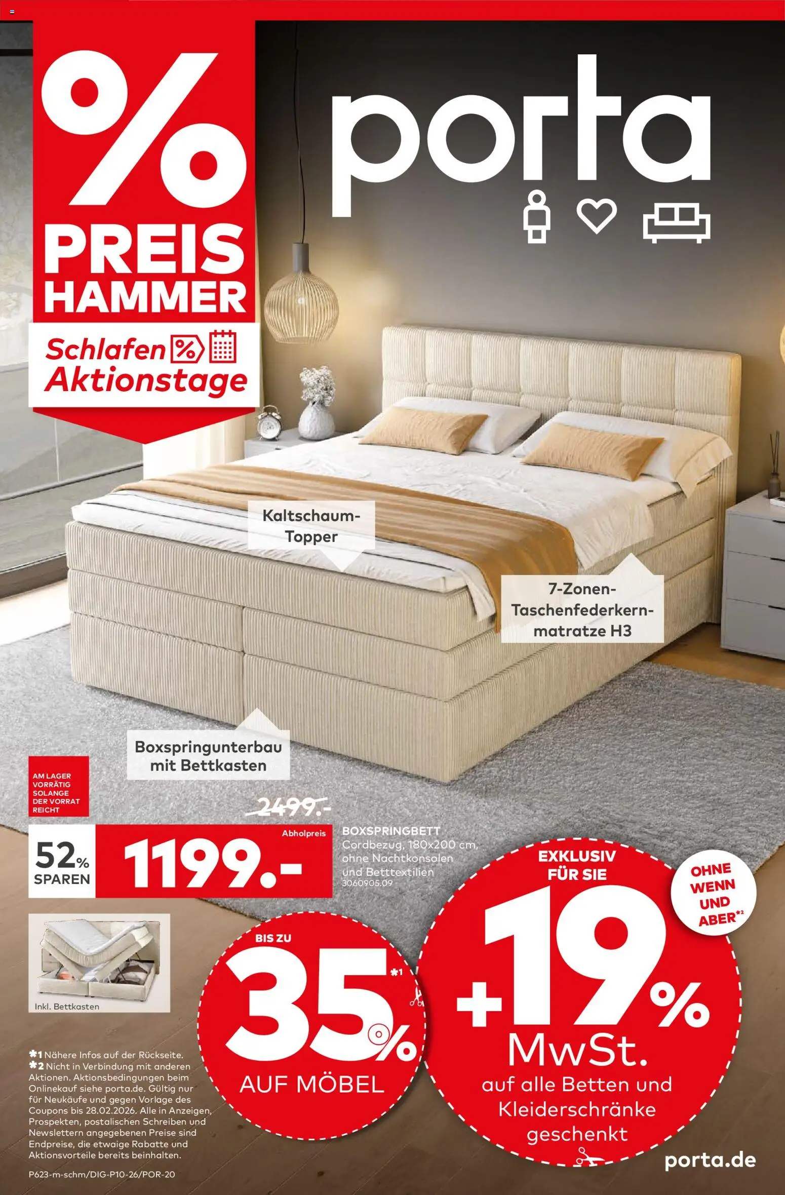 Porta! Prospekt Aachen	 – gültig ab 23.02.2026 | Seite: 1 | Produkte: Matratze, Boxspringbett, Topper