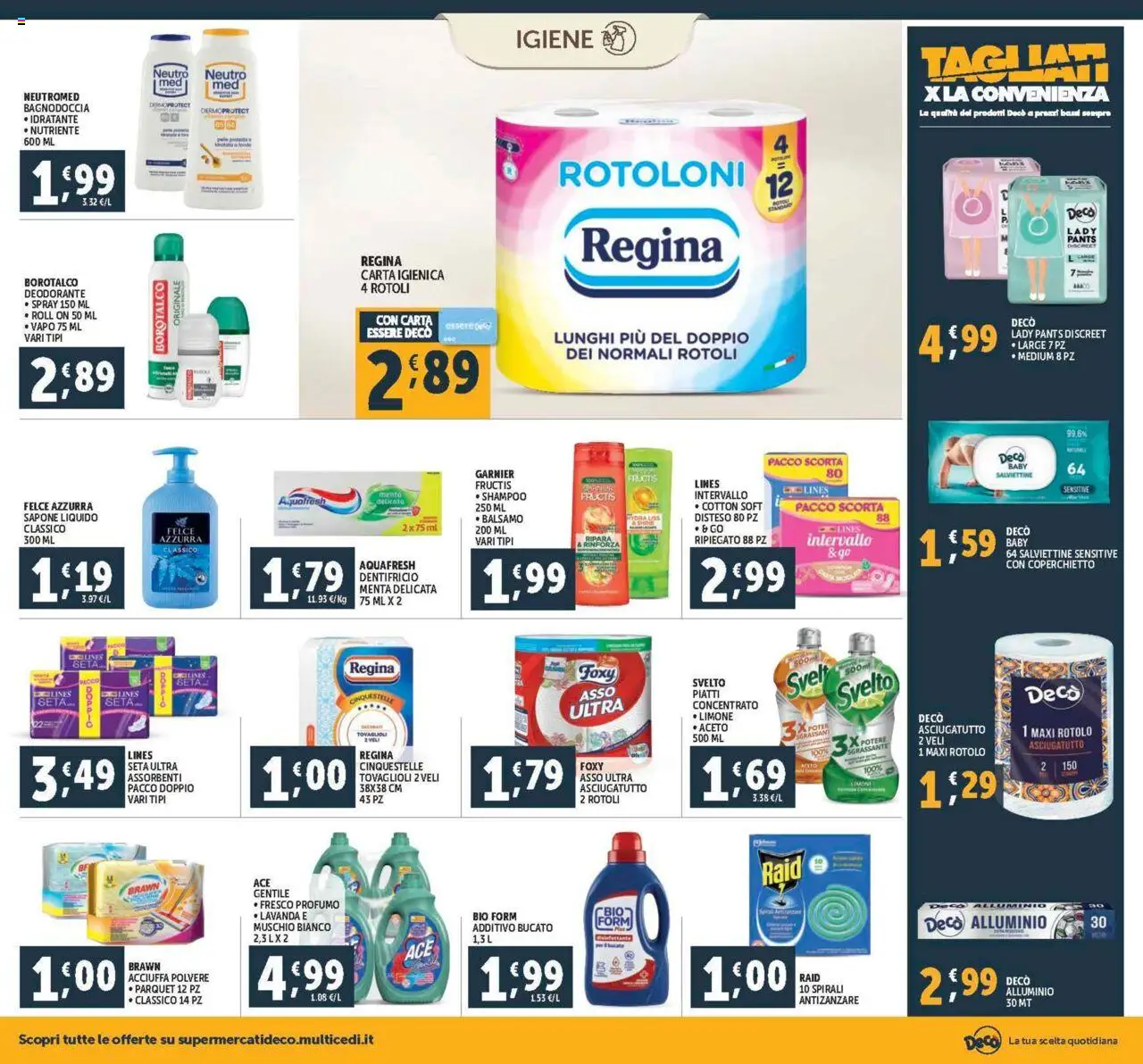Volantino Decò del 08.08.2025 | Pagina: 18 | Prodotti: Limone, Aceto, Alluminio, Profumo