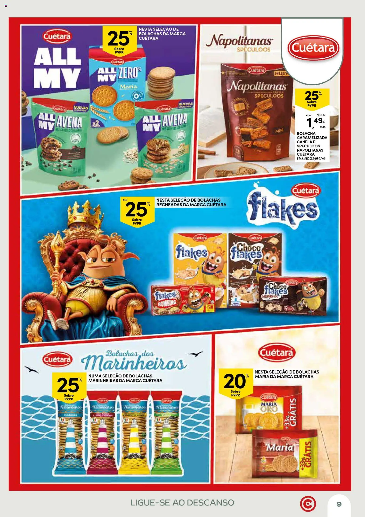 Continente Açores Momentos de pausa │ válido de 21.04.2026 | Página: 9 | Produtos: Aveia, Bolachas, Canela