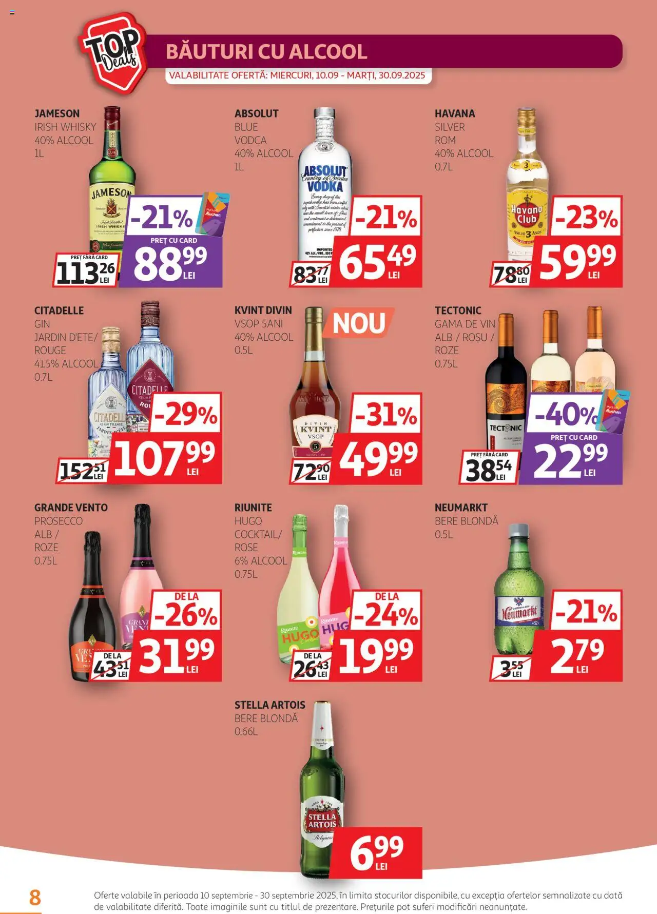 Noul catalog Auchan – valabil de la 10.09.2025 | Pagină: 8 | Produse: Su ısıtıcı, Bere, Vodka, Sos