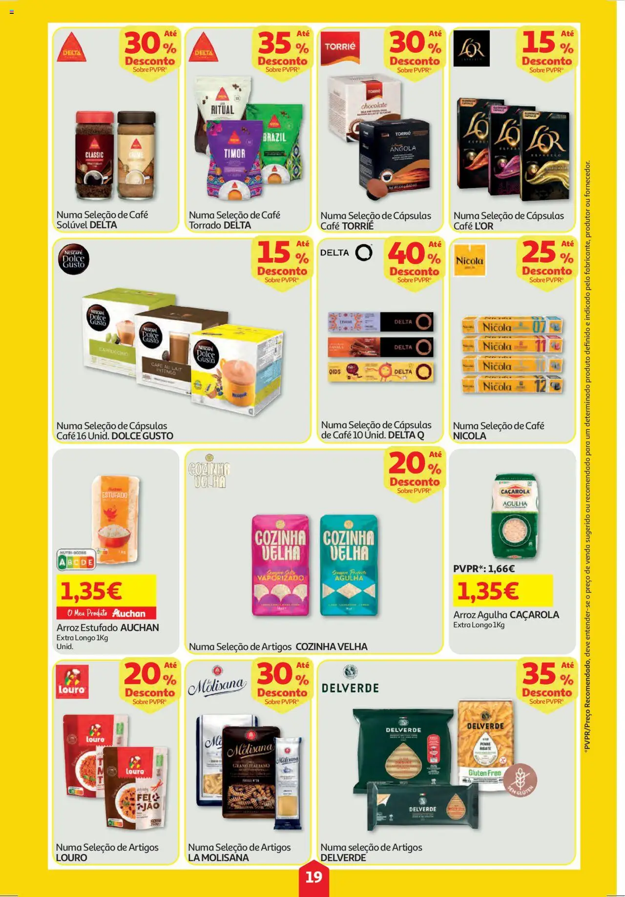 Auchan folheto │ válido de 18.09.2025 | Página: 19 | Produtos: Delta q, Louro, Café solúvel, Arroz