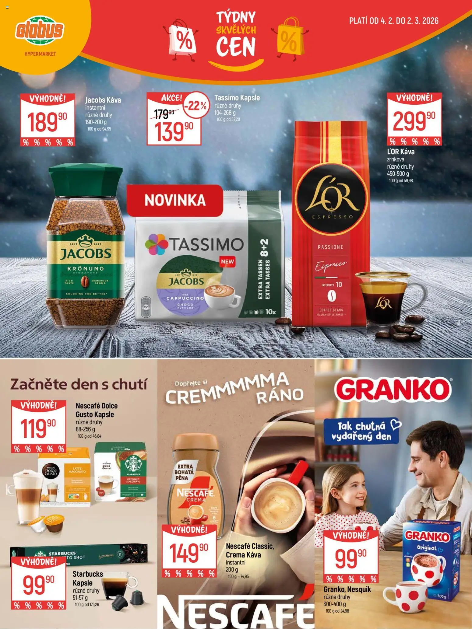 Globus leták - Pardubice od 04.02.2026 | Strana: 16 | Produkty: Tassimo kapsle, Globus, Káva, Jacobs