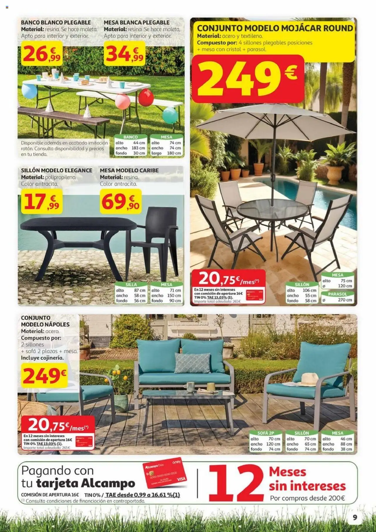 Alcampo - Aire libre │ válido desde el 29.05.2025 | Página: 9 | Productos: Maleta, Sofá, Sillón, Silla