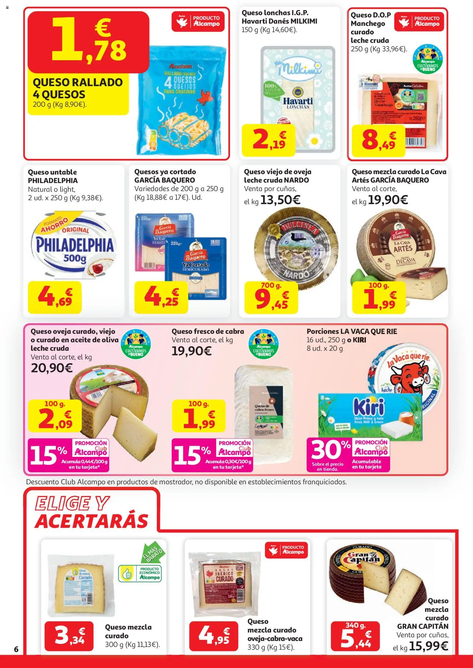 Alcampo HP Nacional │ válido desde el 21.04.2026 | Página: 6 | Productos: Leche, Queso, Aceite, Queso fresco