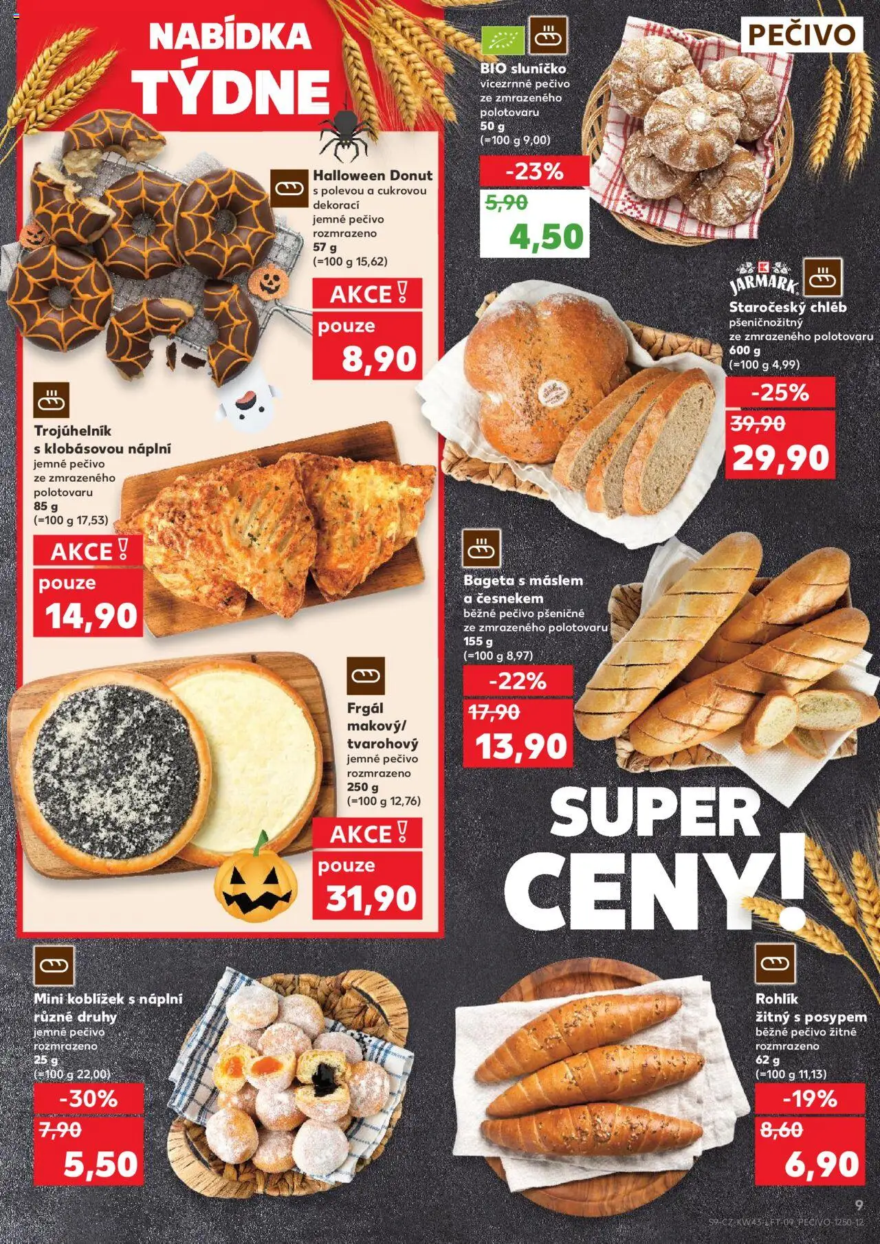 Kaufland leták - Chomutov od 22.10.2025 | Strana: 9 | Produkty: Donut, Pec, Pečivo, Bageta
