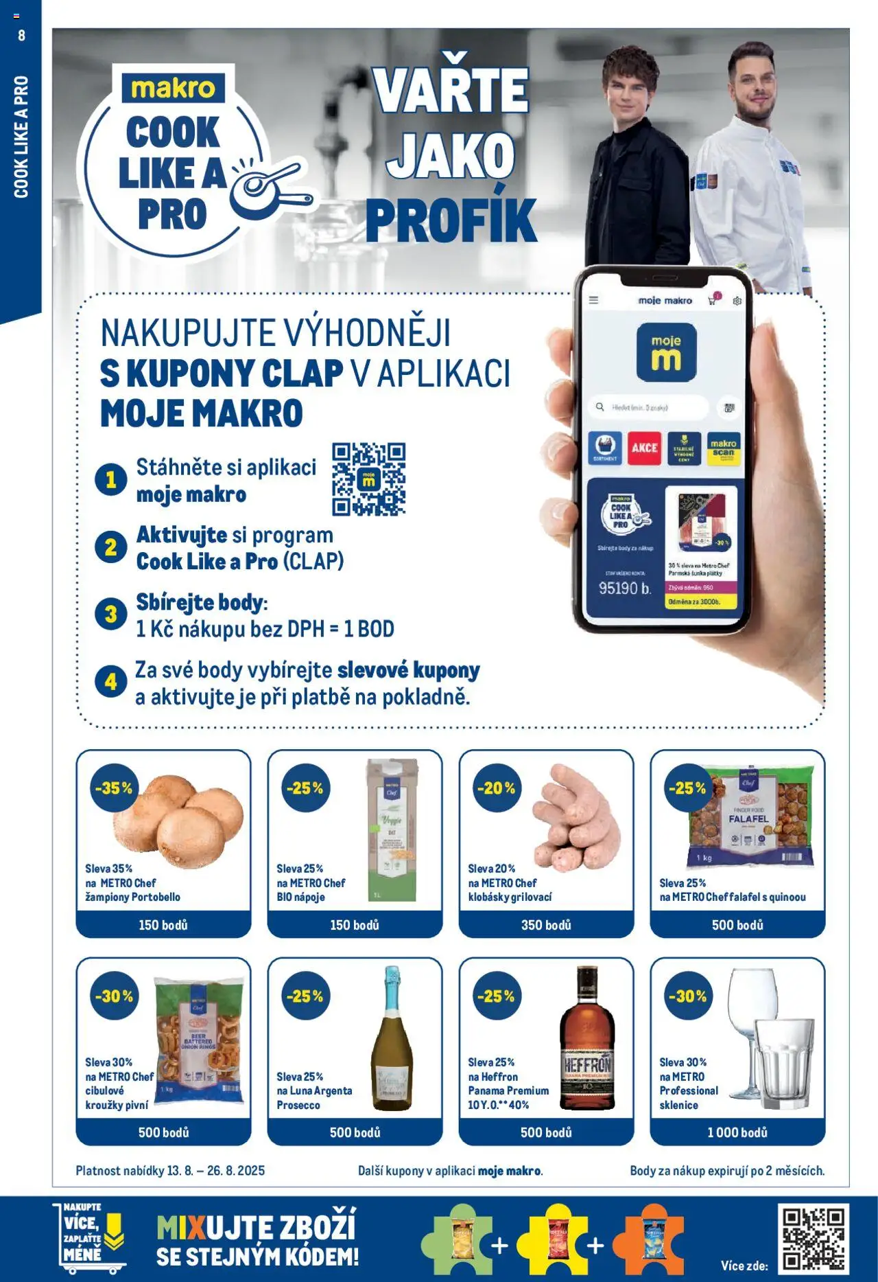 Makro leták - Pro milovníky jídla od 13.08.2025 | Strana: 8 | Produkty: Prosecco, Šunka, Body, Sklenice