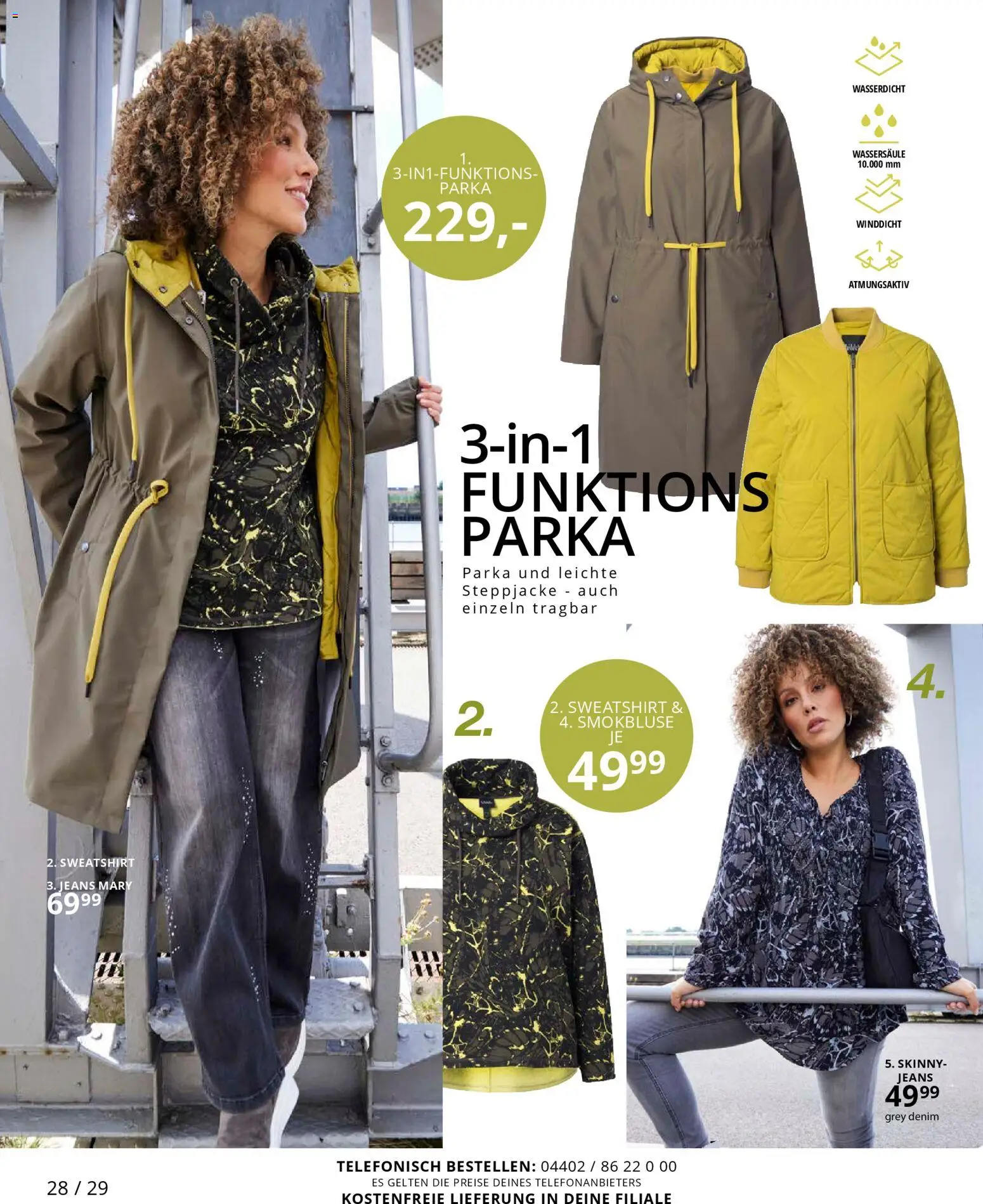 Ulla Popken Prospekt 	 – gültig ab 01.11.2025 | Seite: 28 | Produkte: Parka, Sweatshirt, Steppjacke, Jeans