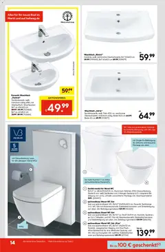 Hellweg Prospekt ab 27.10.2025 gültig | Seite: 14 | Produkte: Waschbecken, Bad, Waschtisch