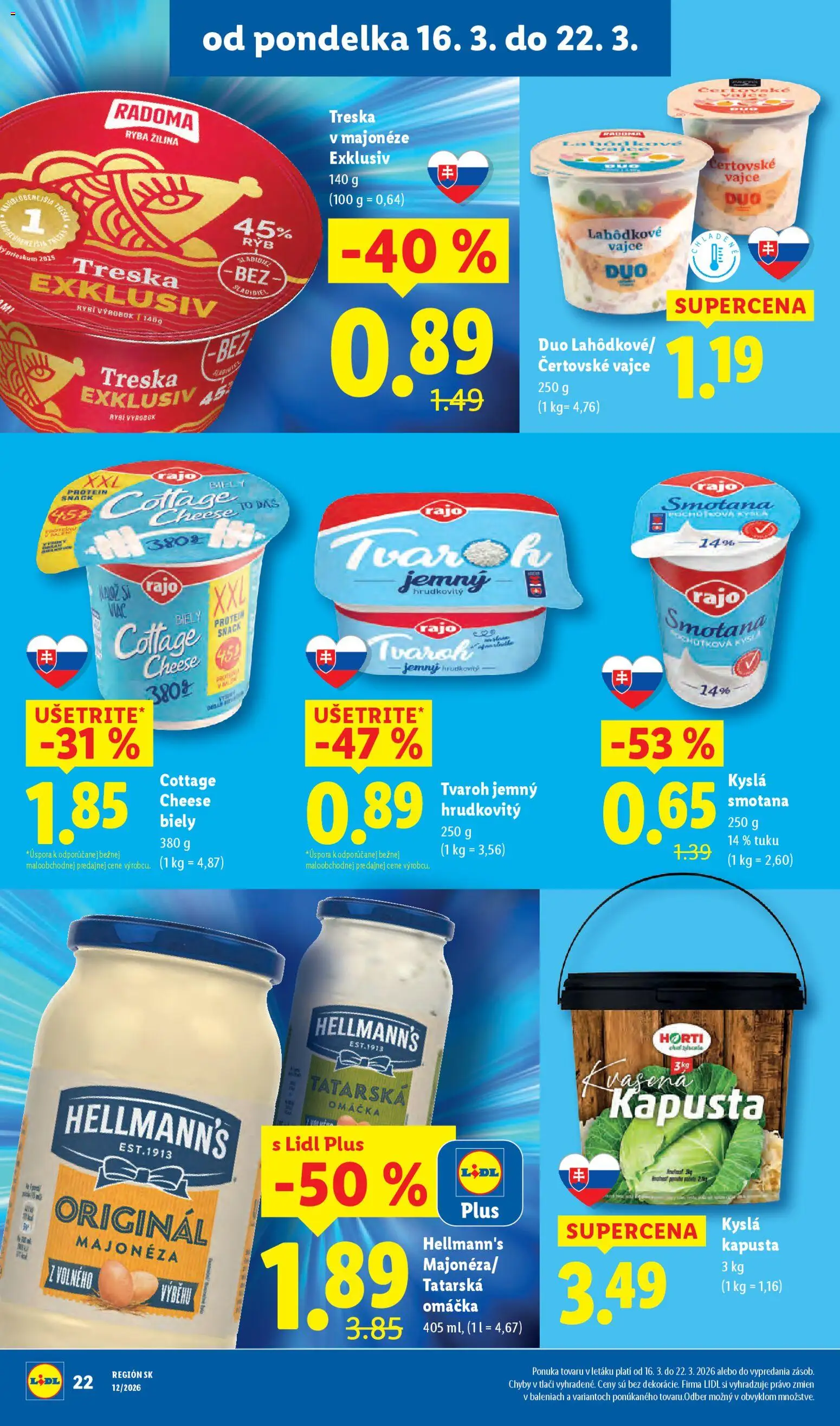 Nové Lidl akcie – leták je platný od 16.03.2026 | Strana: 28 | Produkty: Protein, Tatárska omáčka, Omáčka, Treska