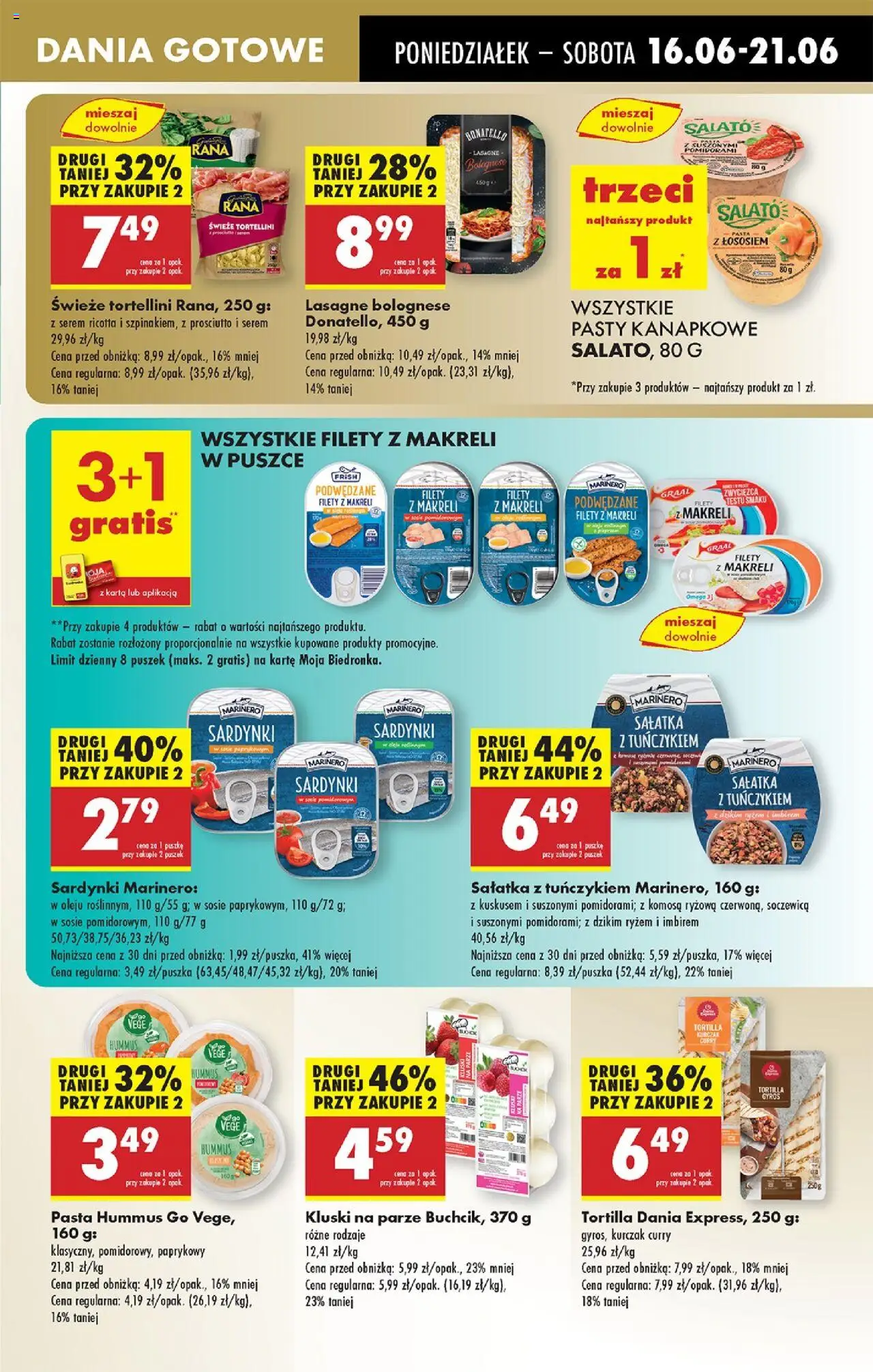 Biedronka gazetka od 16.06.2025 | Strona: 41 | Produkty: Kurczak, Kluski na parze, Prosciutto, Soczewica