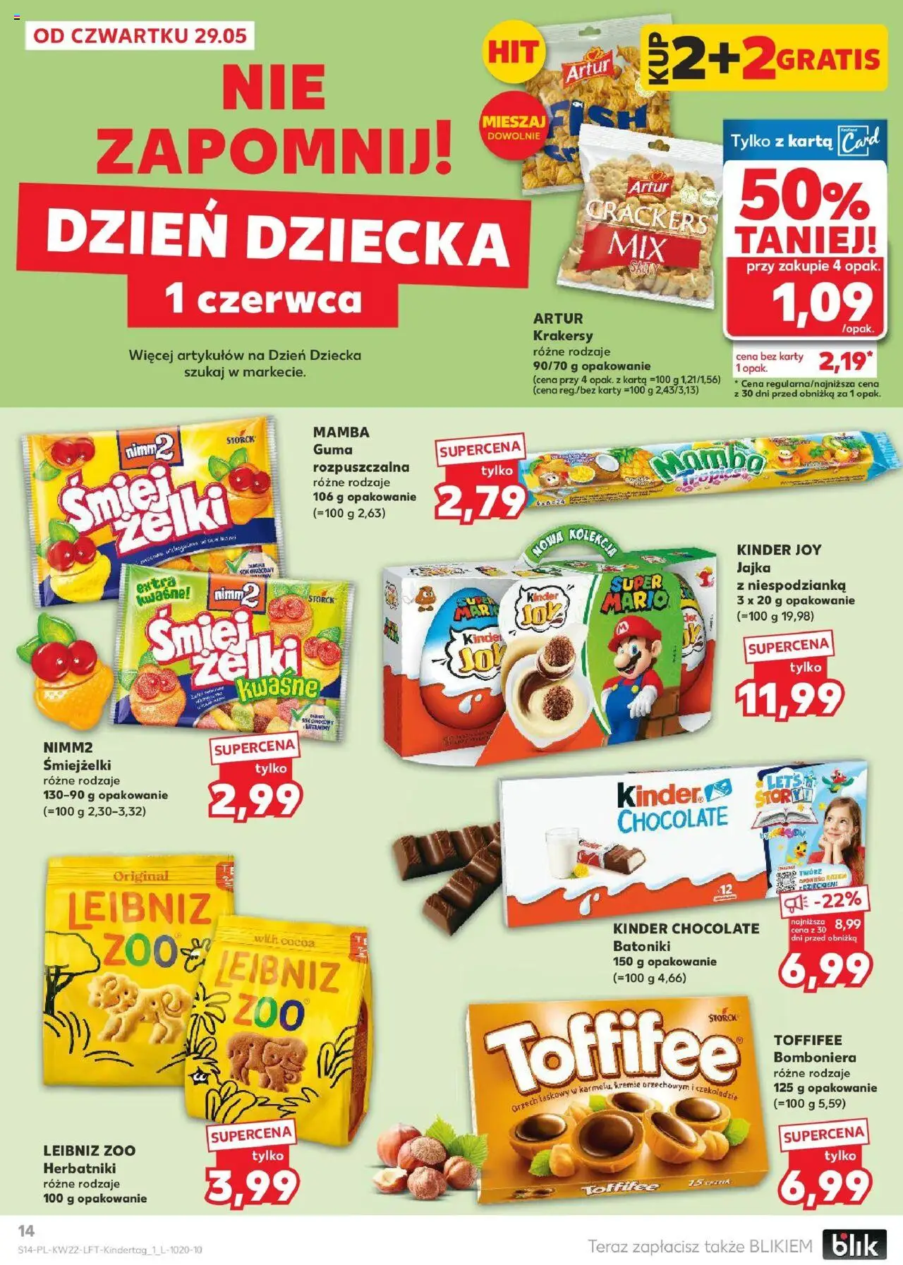 Kaufland gazetka od 29.05.2025 | Strona: 14 | Produkty: Herbatniki, Krakersy, Żelki, Sok