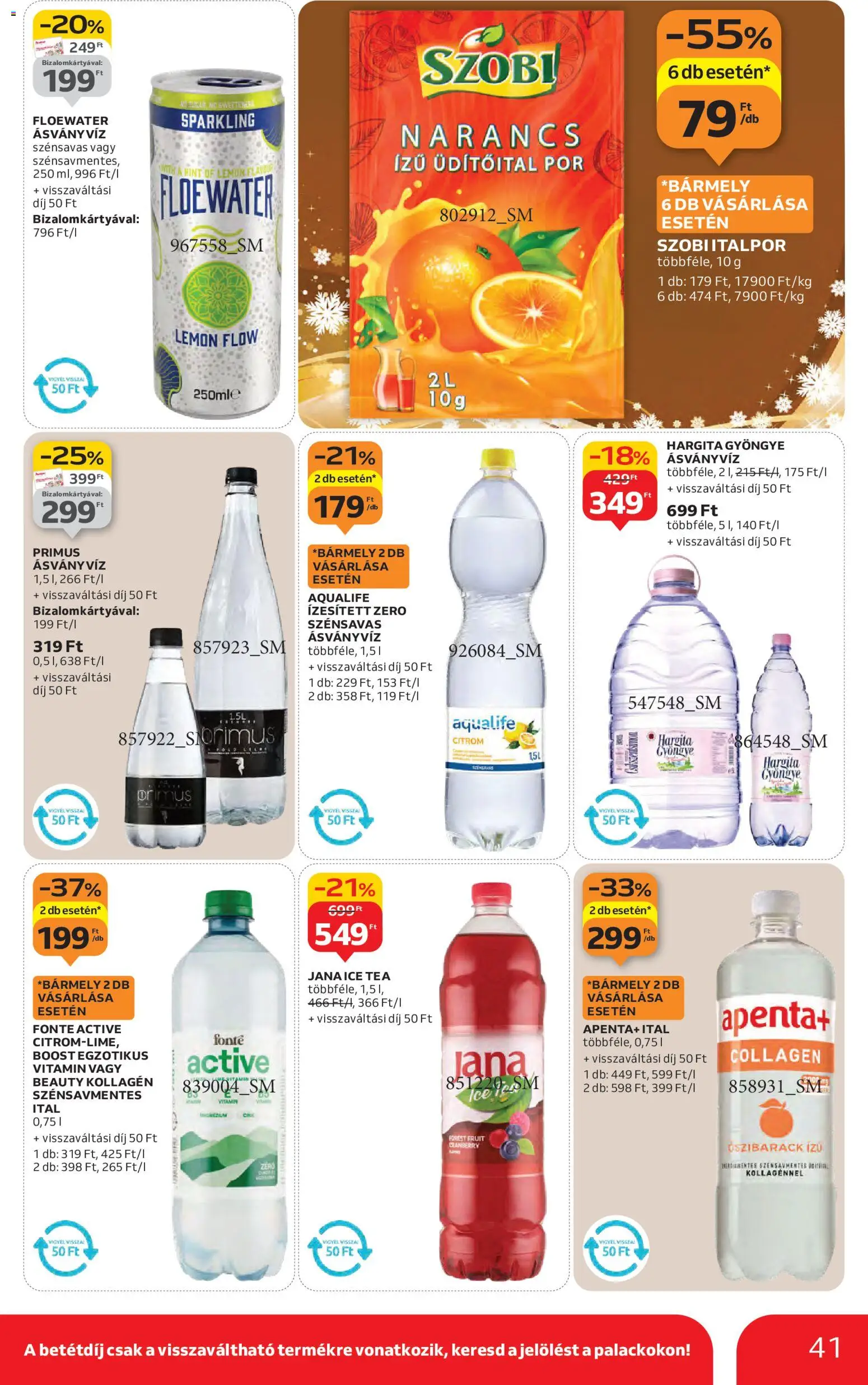 Auchan akciós ujság - amely érvényes a következő dátumtól: 27.11.2025 | Oldal: 41 | Termékek: Kollagén, Ásványvíz, Narancs, Tea