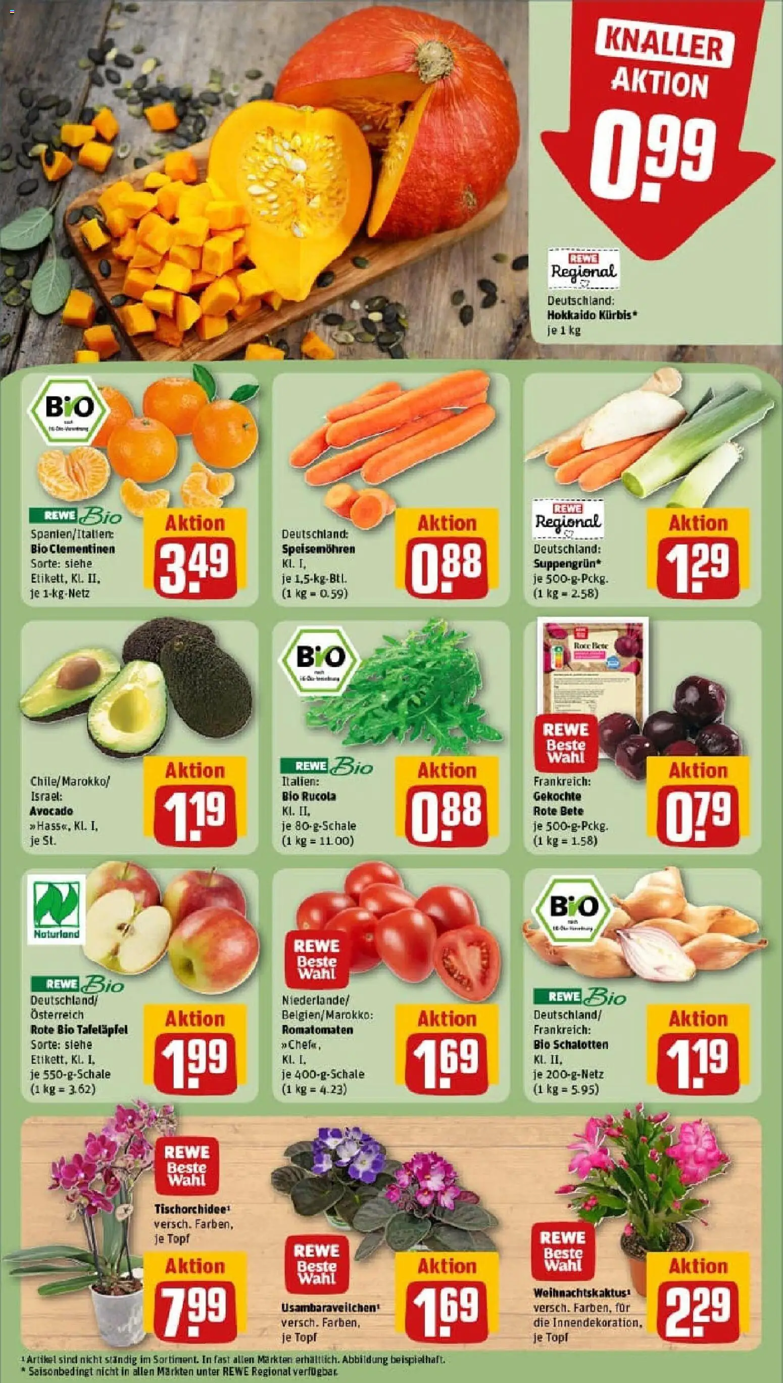Rewe prospekt Neuss / Innenstadt	 – gültig ab 26.10.2025 | Seite: 9 | Produkte: Rucola, Avocado, Kürbis