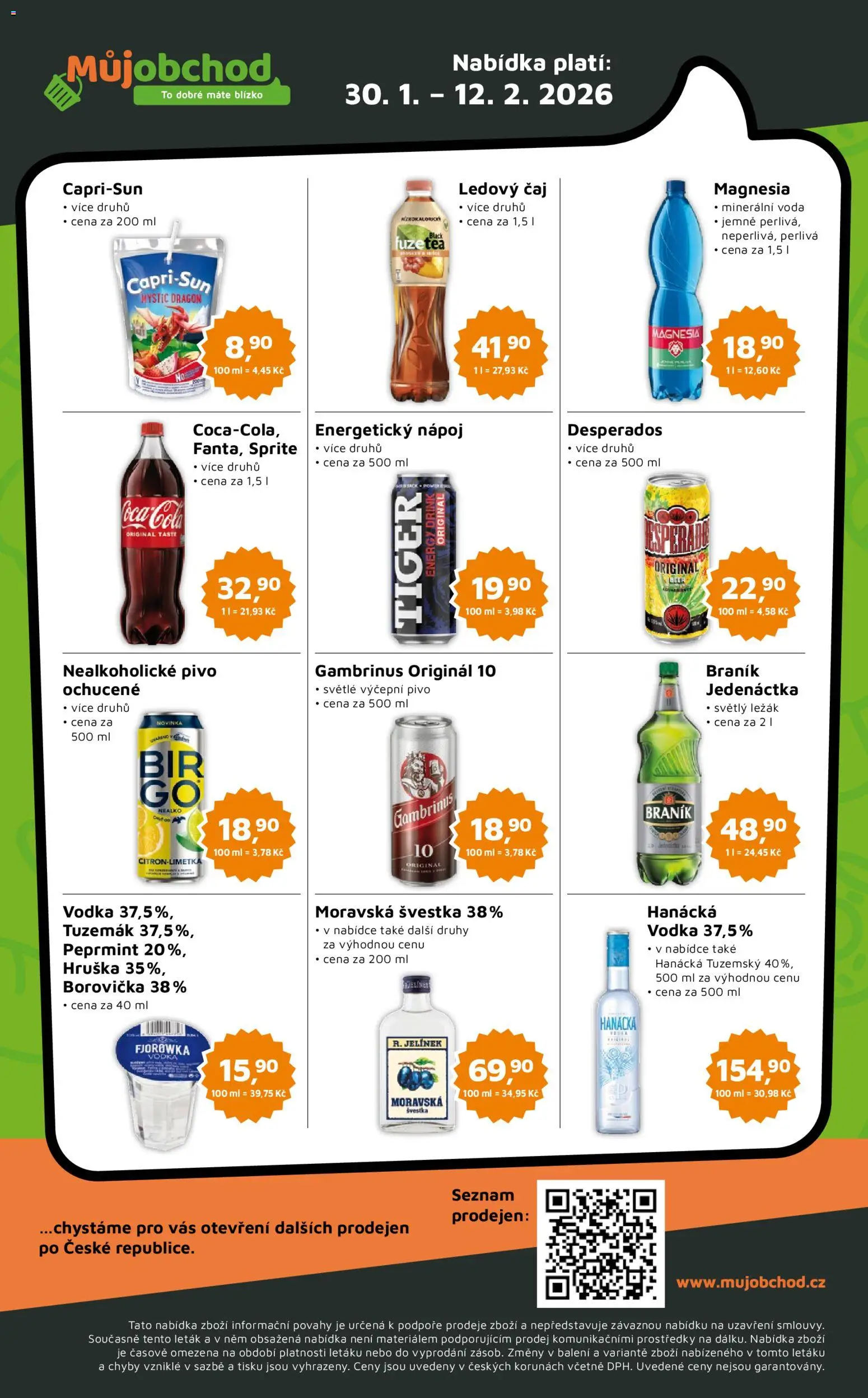 Můj obchod leták - Brand od 30.01.2026 | Strana: 4 | Produkty: Voda, Tiger, Gambrinus, Cola