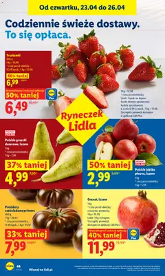 Pogląd oferty "Polskie jabłka pinova, luzem, 1 kg" - ważna od 23.04.2026 | Strona: 44 | Produkty: Jabłka, Pomidory, Truskawki