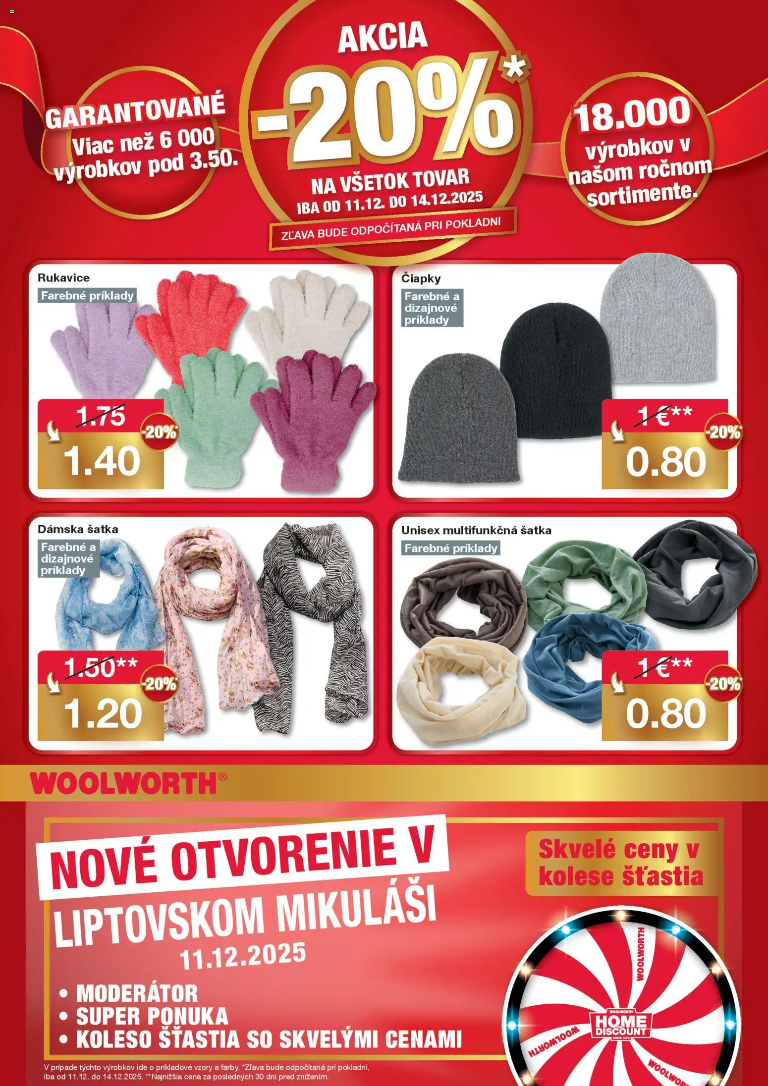 Nové Woolworth akcie – leták je platný od 11.12.2025 | Strana: 8 | Produkty: Šatka, Rukavice