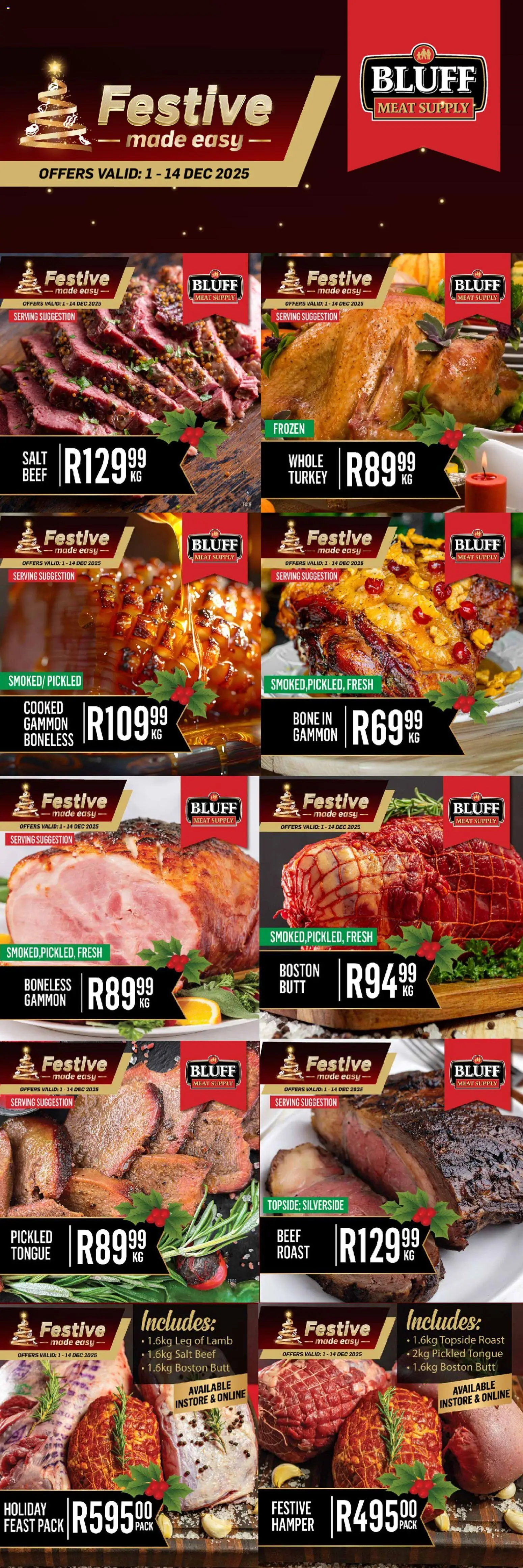 New Bluff Meat Supply catalogue – valid from 01.12.2025 | Page: 1 | Products: Beef, Salt