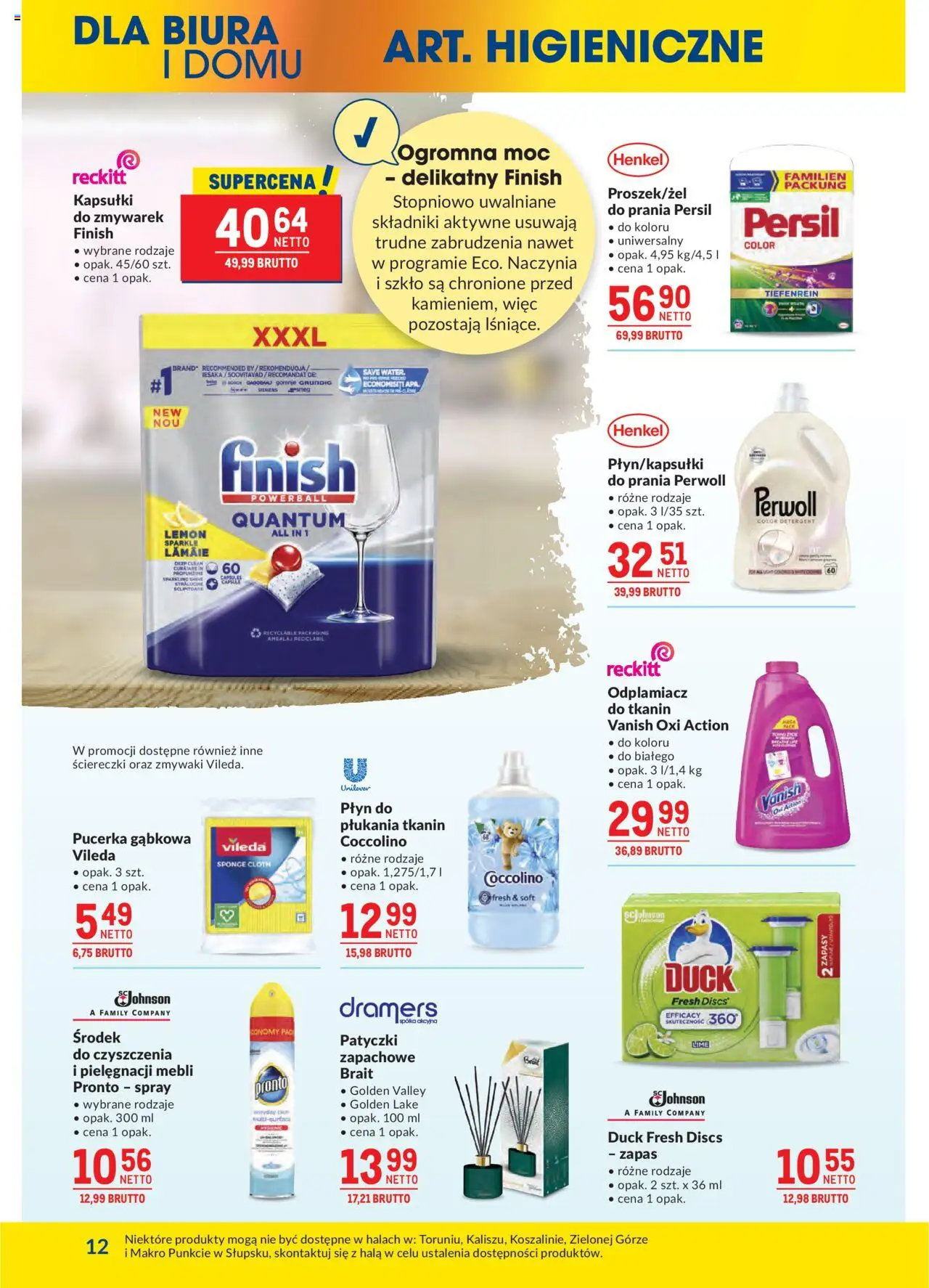 Makro Gazetka od 19.08.2025 | Strona: 12 | Produkty: Vileda, Finish, Odplamiacz, Detergent
