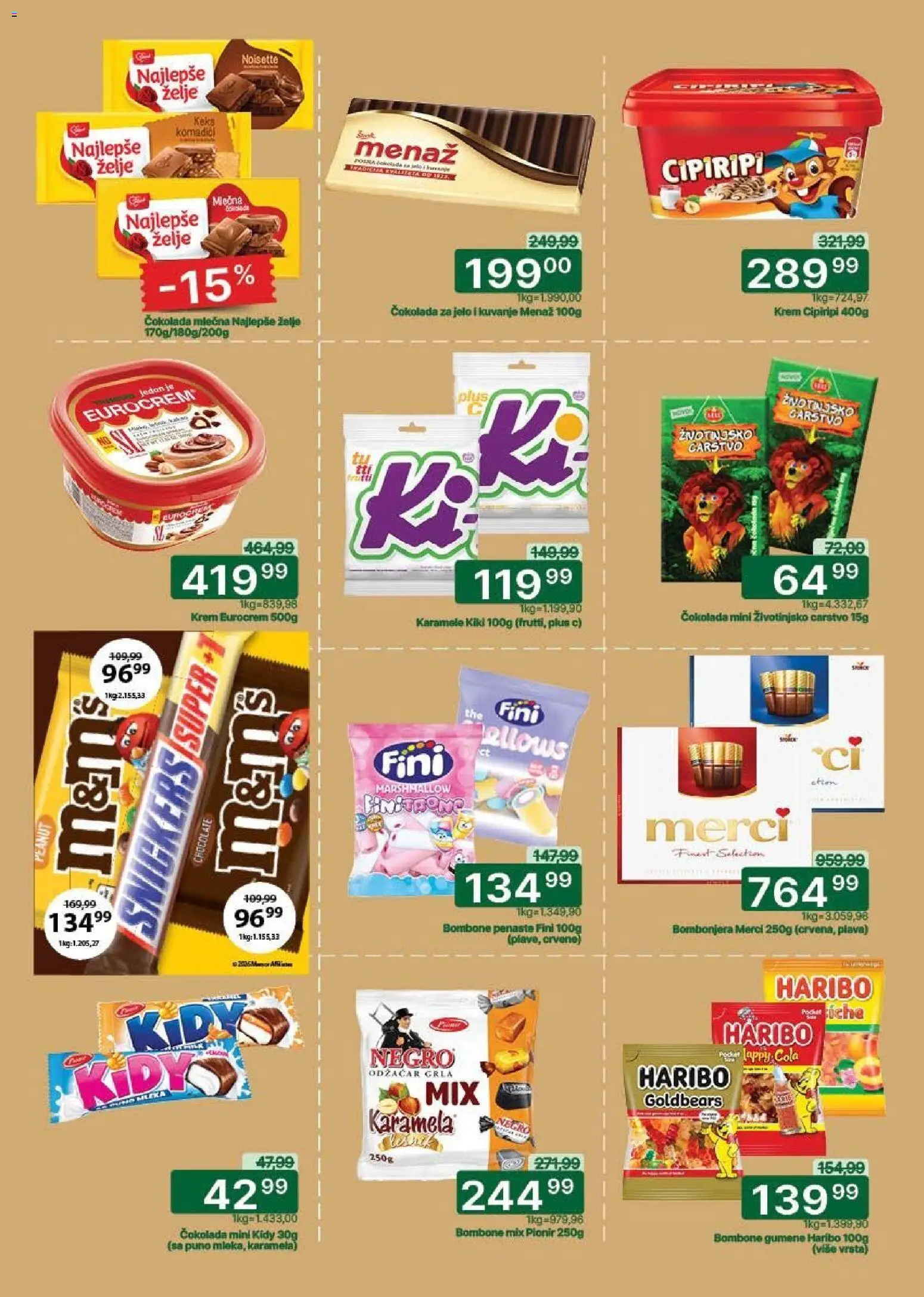 Univerexport katalog - važi od 05.01.2026 | Strana: 18 | Proizvode: Merci, Eurocrem, Marshmallow, Čokolada