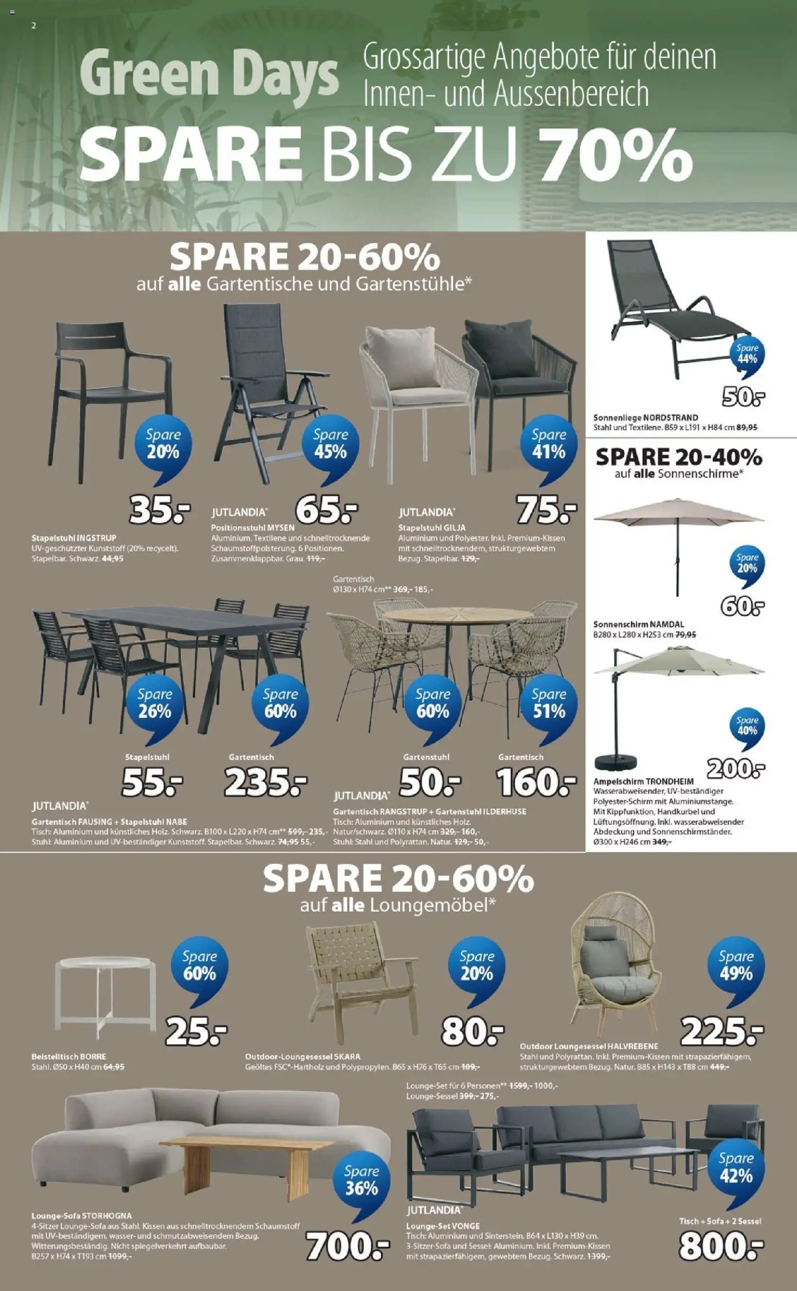 JYSK aktionen – gültig ab 31.03.2026 | Seite: 2 | Produkte: Tisch, Stuhl, Wasser, Beistelltisch