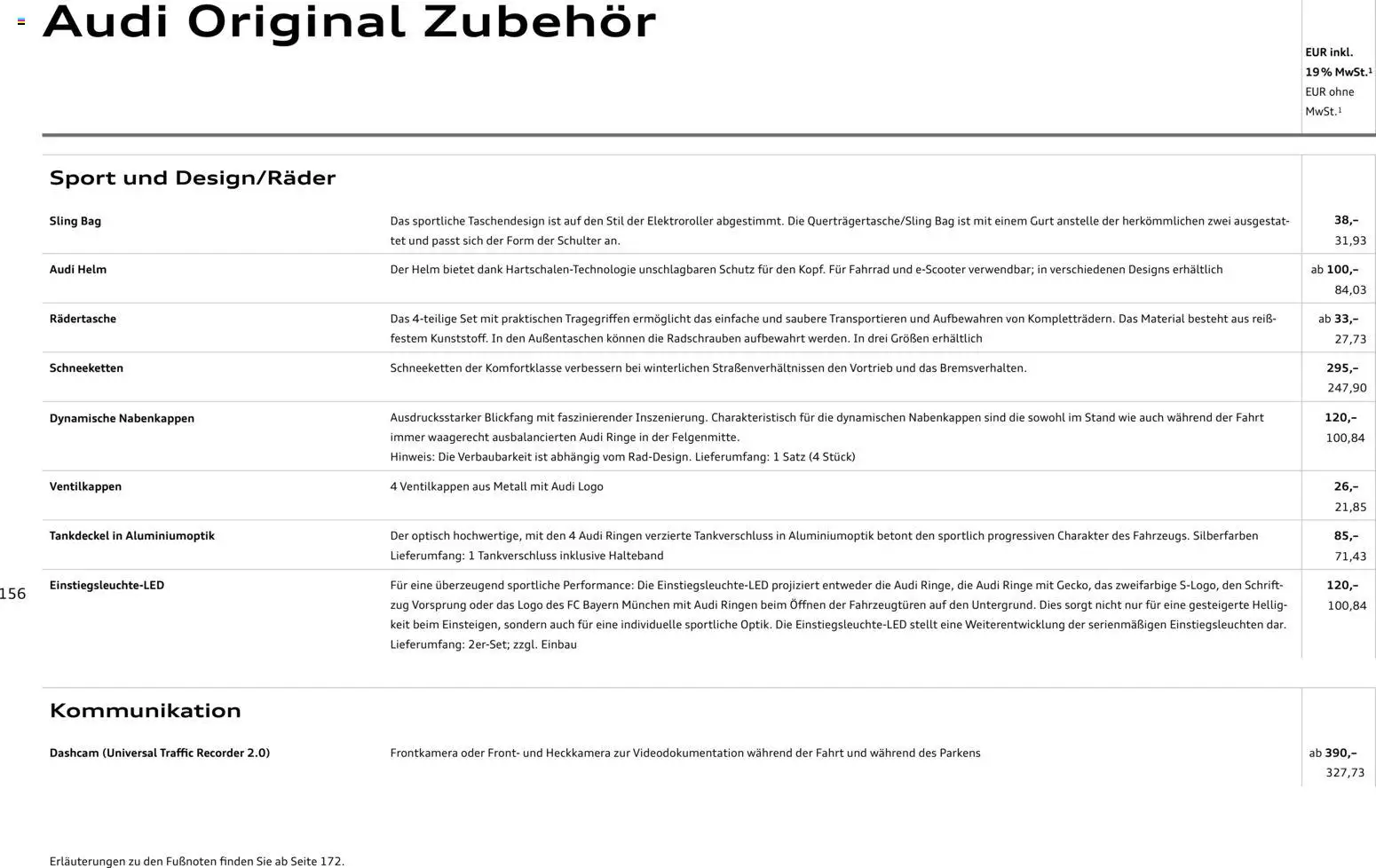 Audi Q5 – gültig ab 28.10.2025 | Seite: 156