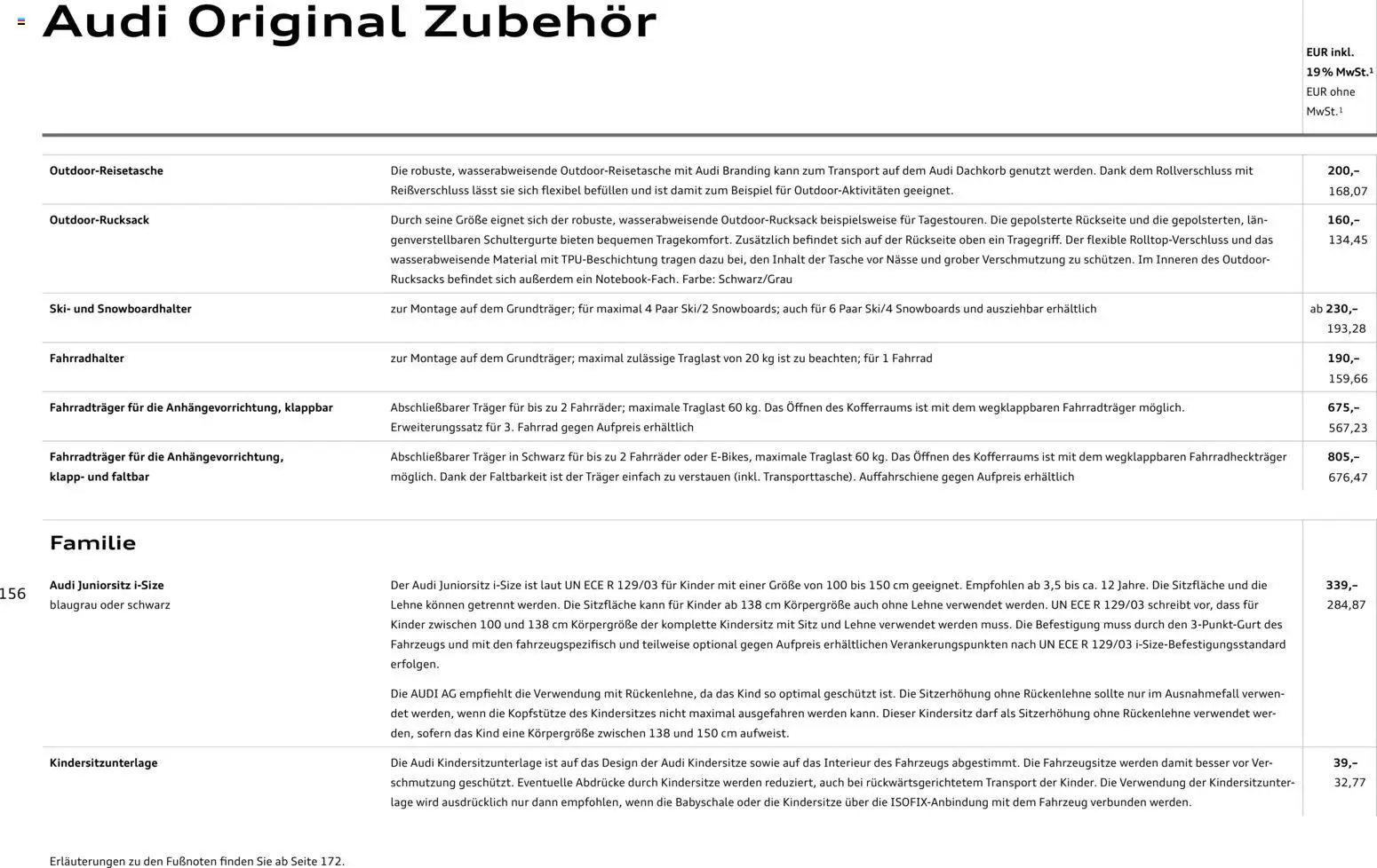 Audi Q5 – gültig ab 28.10.2025 | Seite: 156