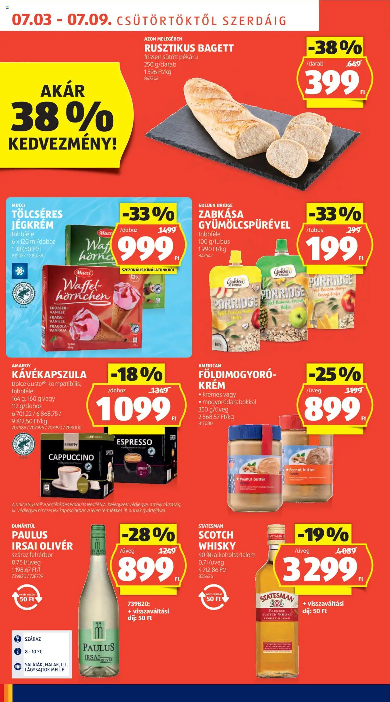 Aldi akciós ujság - amely érvényes a következő dátumtól: 03.07.2025 | Oldal: 6 | Termékek: Kávékapszula, Földimogyoró, Whisky, Jégkrém