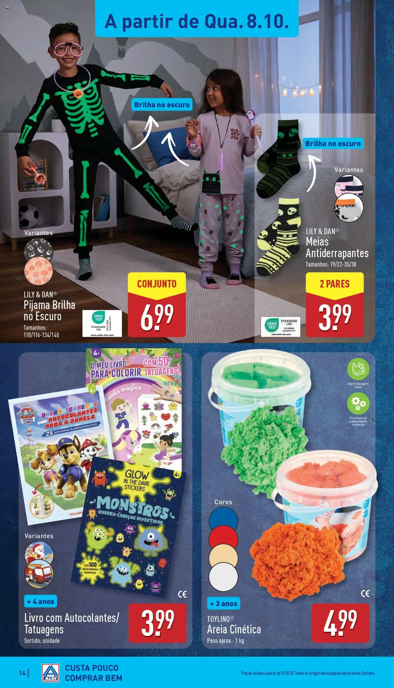 Aldi folheto │ válido de 06.10.2025 | Página: 14 | Produtos: Areia, Janela, Meias