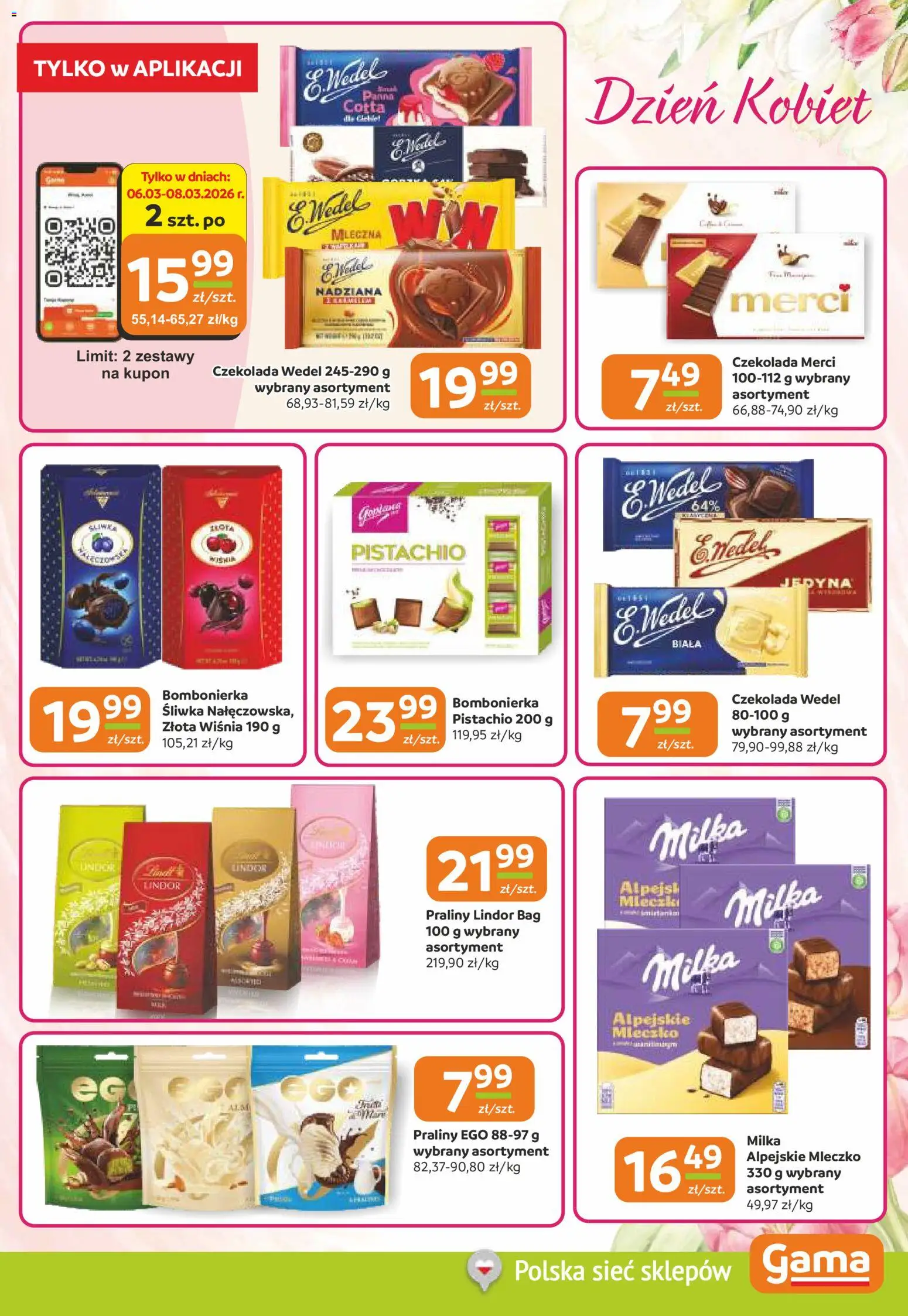 Gama Gazetka od 26.02.2026 | Strona: 5 | Produkty: Czekolada merci, Praliny, Milka, Czekolada