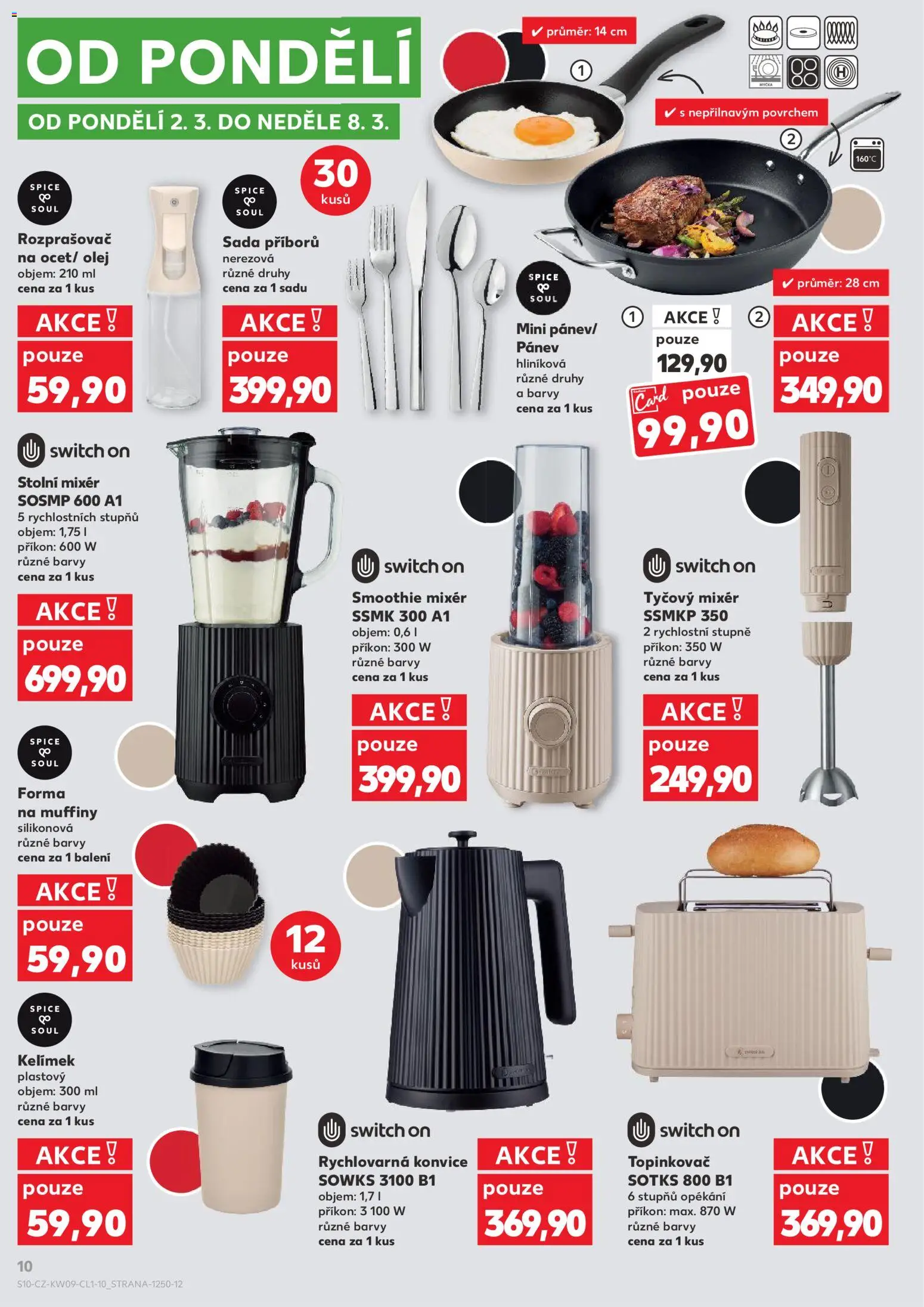 Kaufland leták - Ostrava od 25.02.2026 | Strana: 10 | Produkty: Mixér, Topinkovač, Forma na muffiny, Barvy