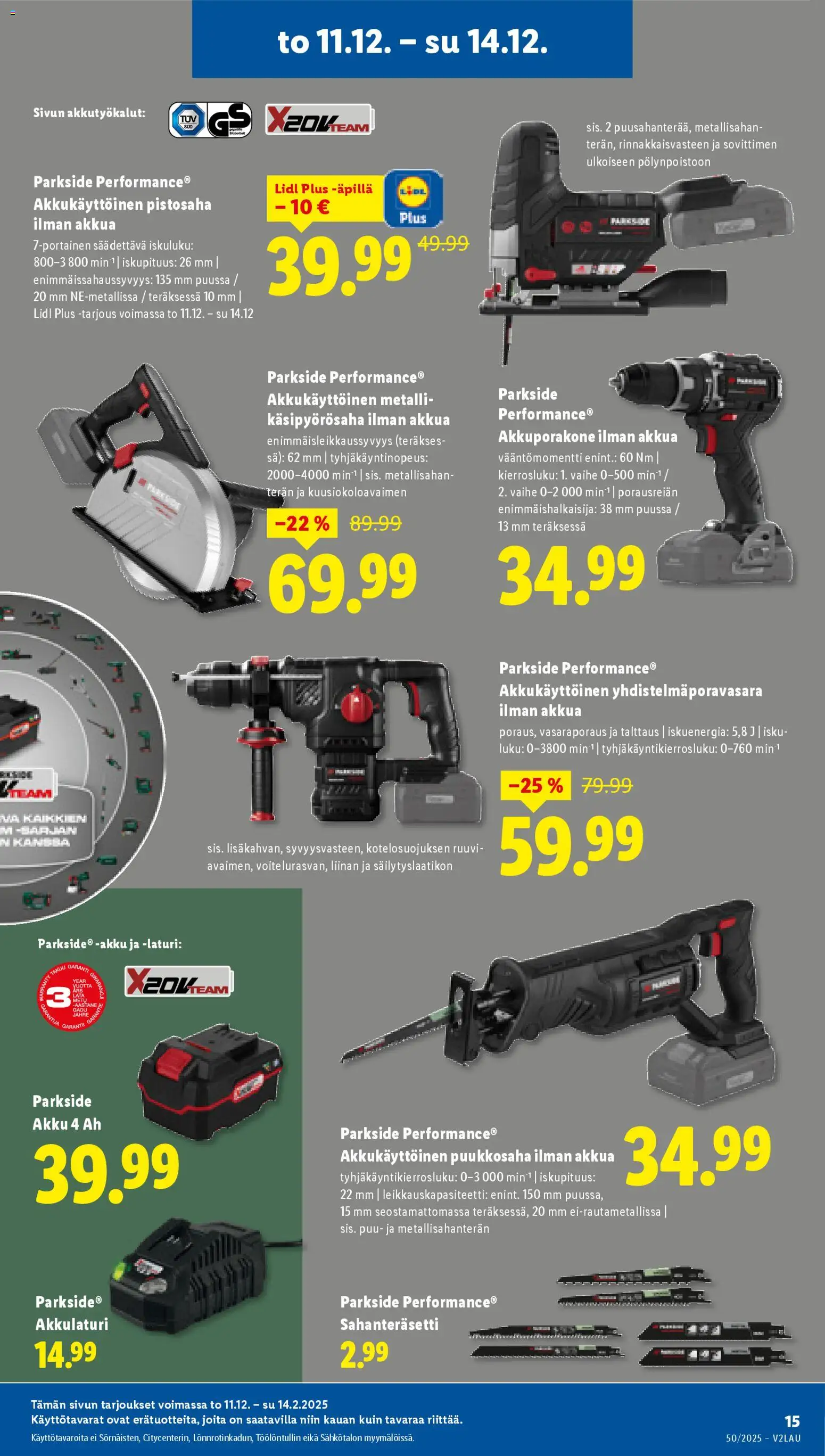Lidl tarjoukset - Rovaniemi – voimassa 11.12.2025 alkaen | Sivu: 15 | Tuotteet: Akku, Laturi