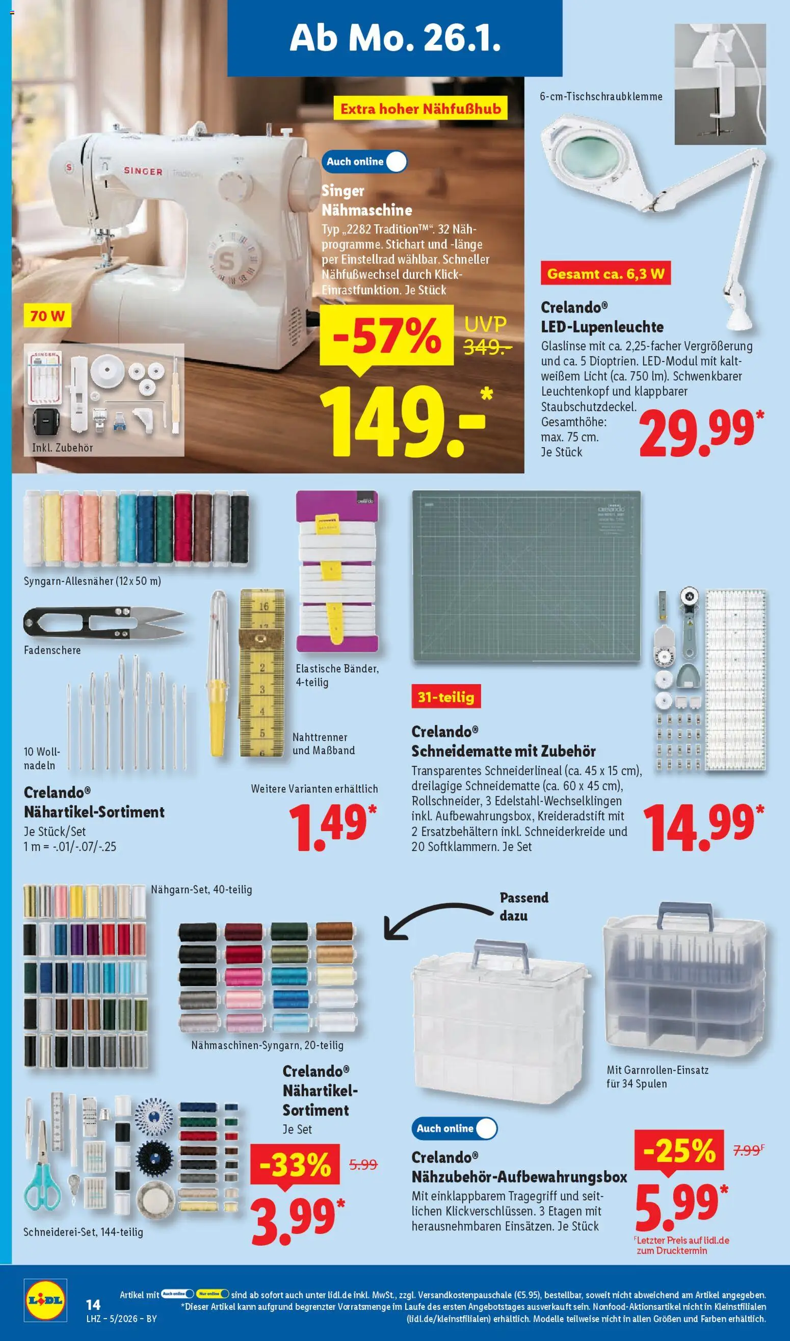 Lidl Prospekt Uffenheim – gültig ab 26.01.2026 | Seite: 34 | Produkte: Nähmaschine