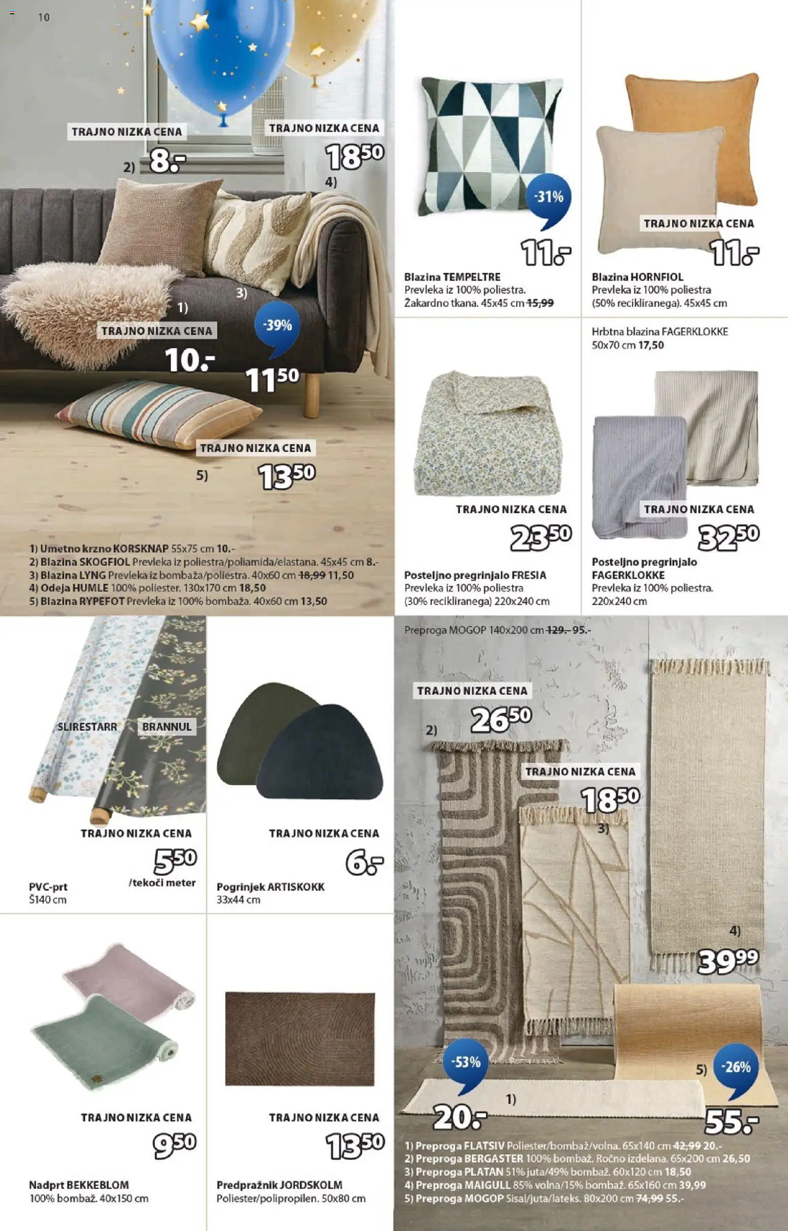 Novi JYSK katalog ponudbe – veljaven od 22.10.2025 | Stran: 10 | Izdelki: Pregrinjalo, Blazina, Odeja, Pogrinjek