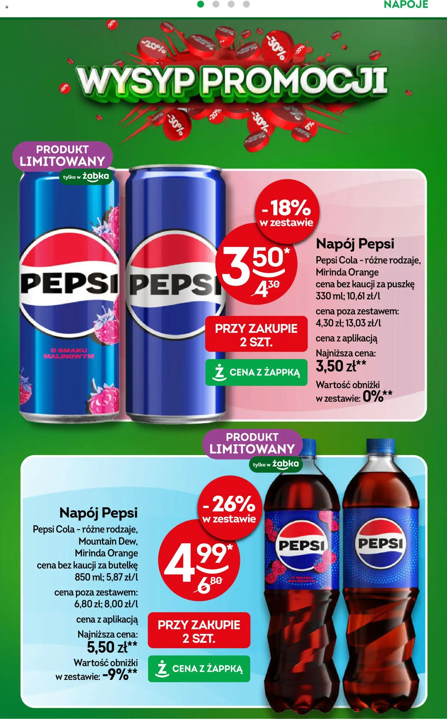 Żabka gazetka od 08.04.2026 | Strona: 16 | Produkty: Napoje, Pepsi