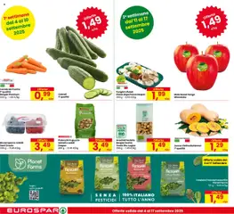 Volantino Eurospar del 04.09.2025 | Pagina: 6 | Prodotti: Lamponi, Carote, Pistacchi, Lattuga
