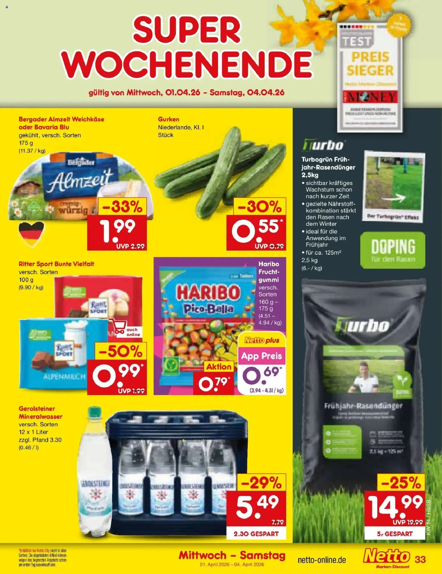 Netto Marken-Discount Prospekt Wuppertal	 – gültig ab 30.03.2026 | Seite: 47 | Produkte: Haribo, Ritter sport, Gurken, Gerolsteiner
