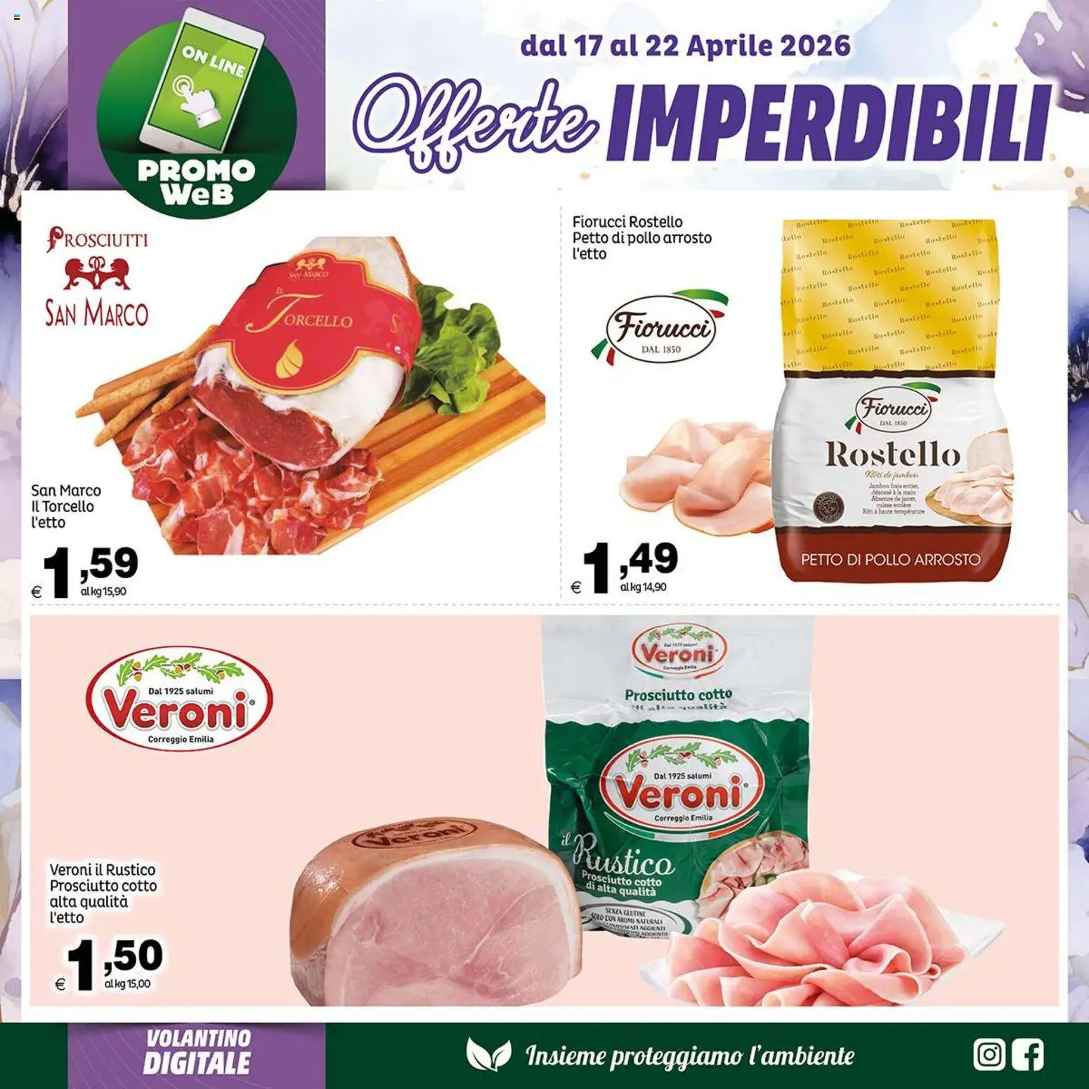 Volantino Elite Supermercati del 17.04.2026 | Pagina: 6 | Prodotti: Petto di Pollo, Arrosto, Prosciutto Cotto, Pollo