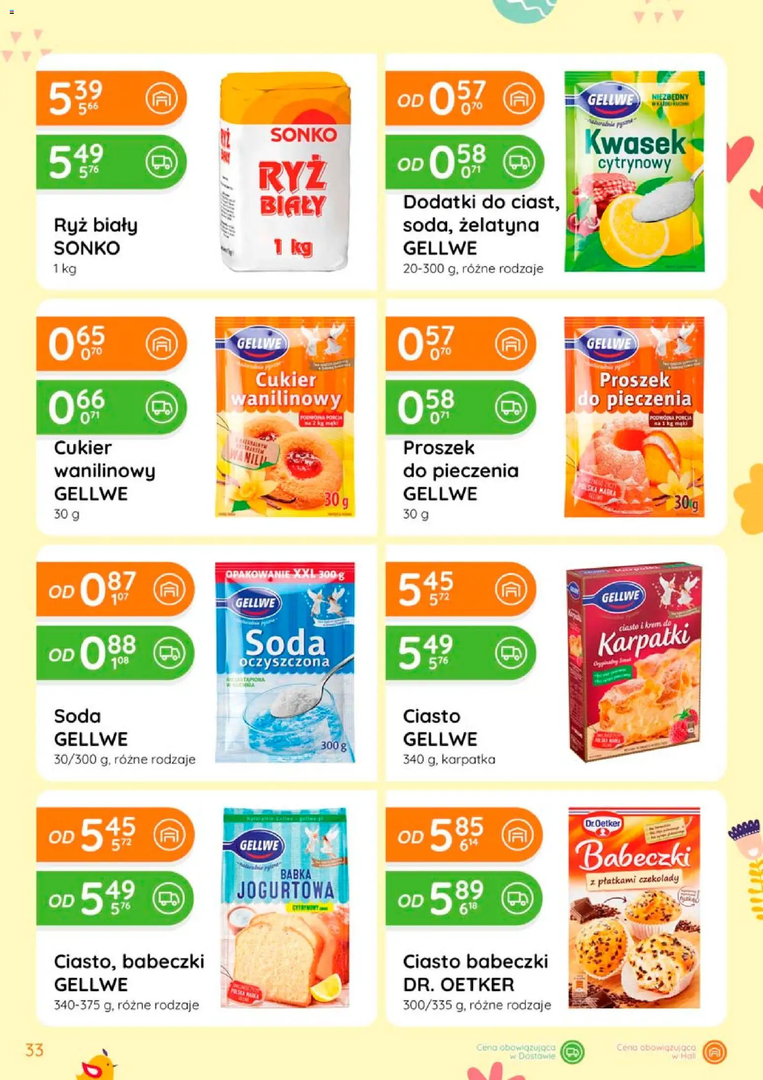 Eurocash gazetka - Oferta Produktowa od 05.03.2026 | Strona: 33 | Produkty: Żelatyna, Babka, Krem, Cukier