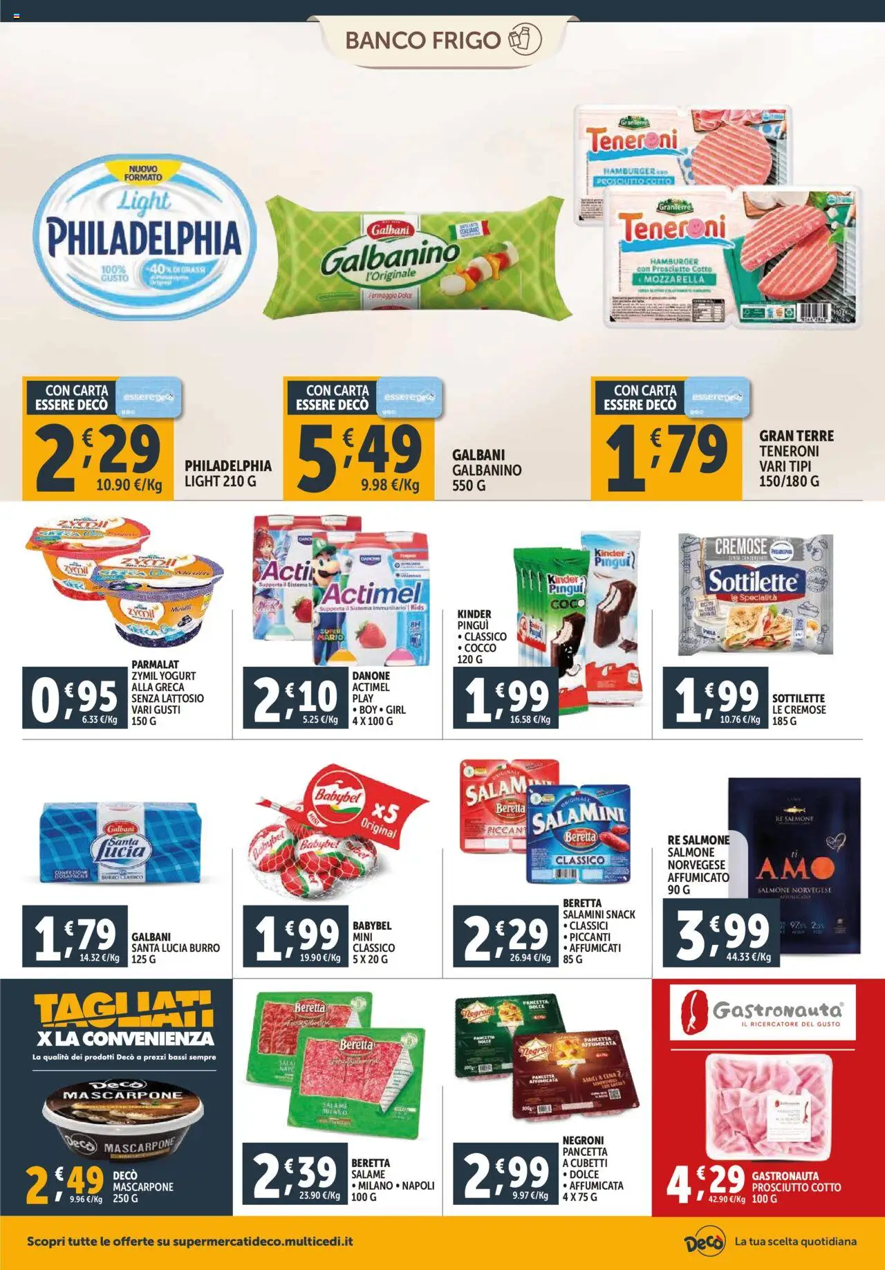 Volantino Decò del 16.10.2025 | Pagina: 10 | Prodotti: Prosciutto Cotto, Salmone, Burro, Cocco