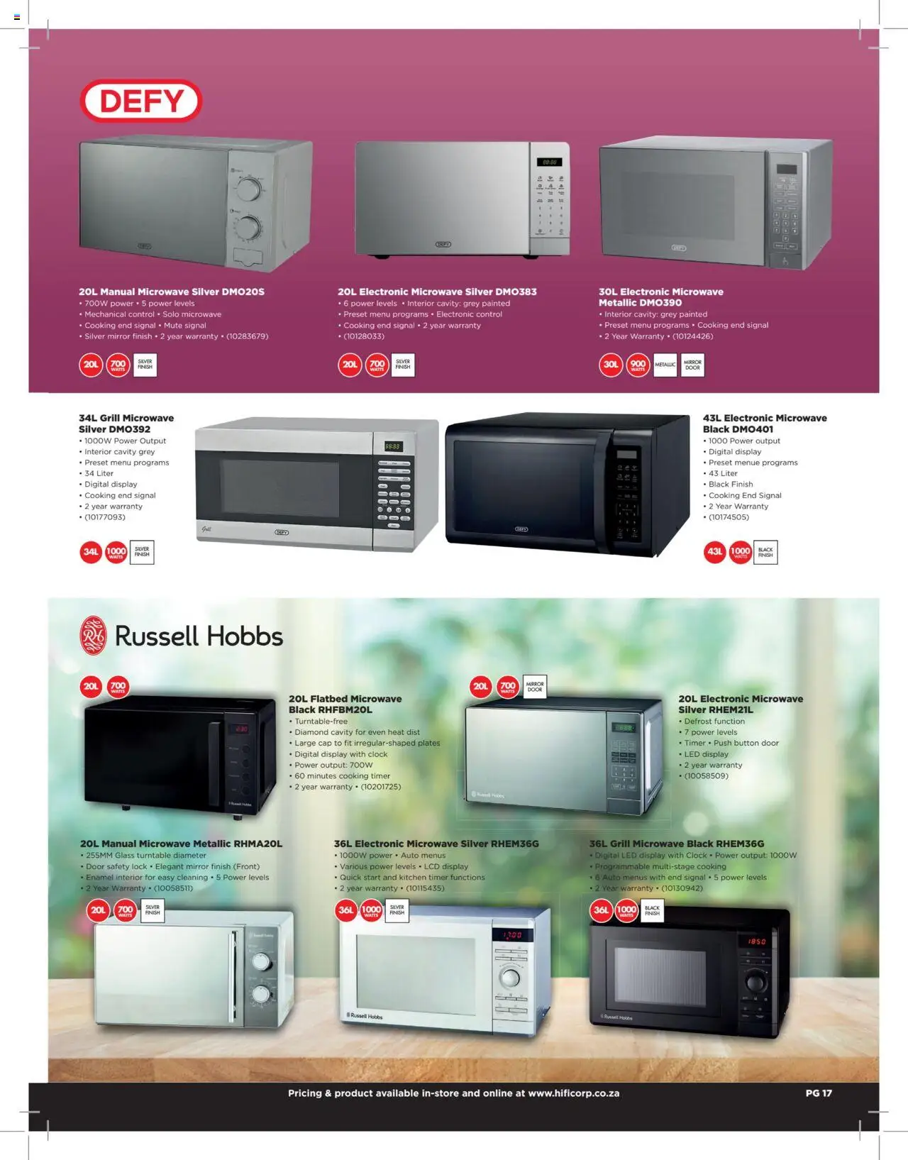 New HiFi Corp catalogue – valid from 12.02.2024 | Page: 17 | Products: Grill, Mirror, Microwave, Clock