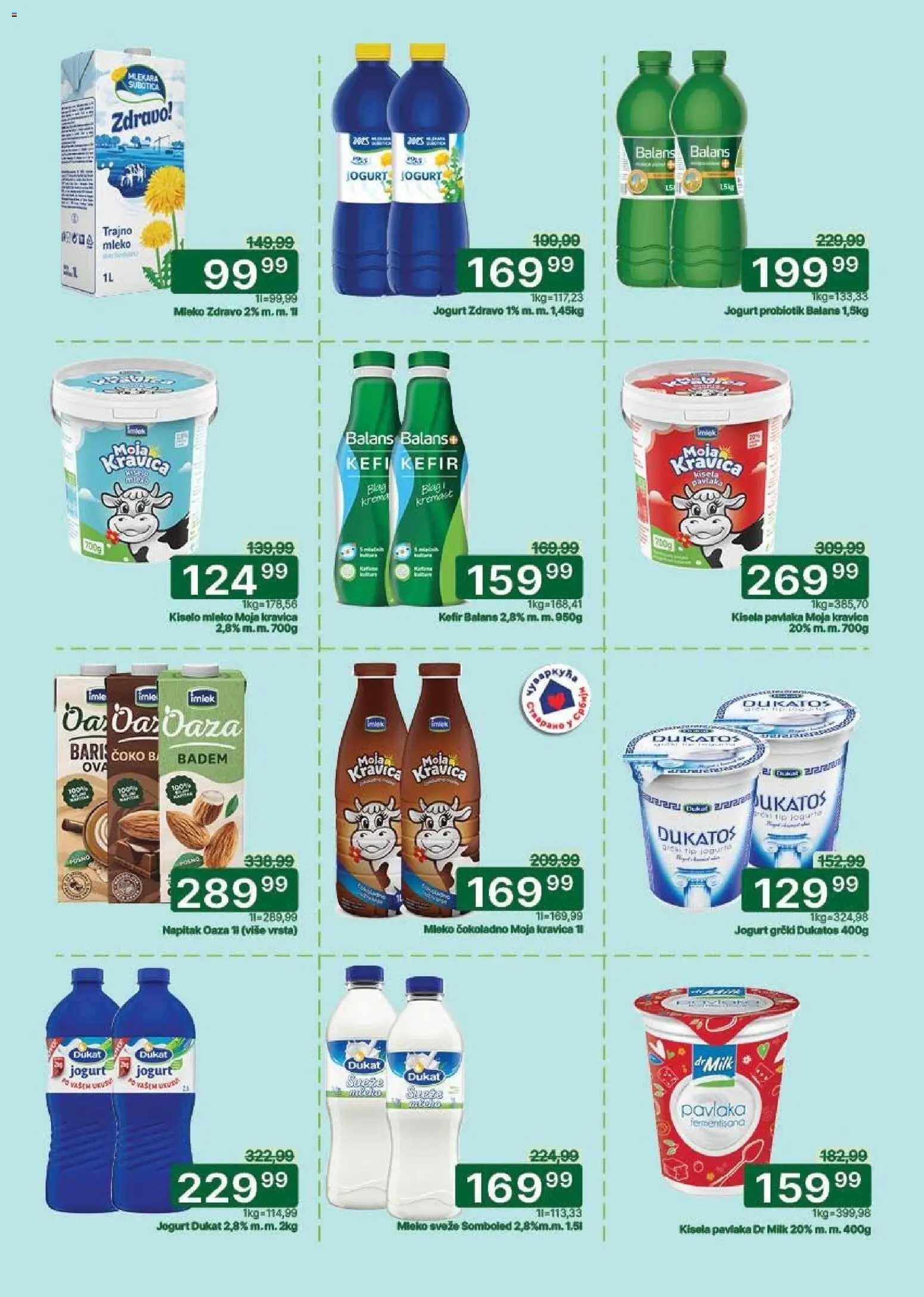 Univerexport katalog - važi od 27.04.2026 | Strana: 7 | Proizvode: Kiselo mleko, Moja kravica, Mleko, Pavlaka