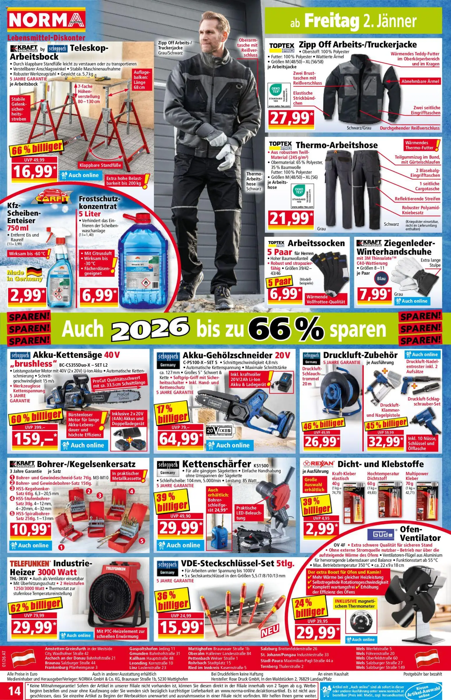 Norma Flugblatt gültig ab 29.12.2025 | Seite: 14 | Produkte: Eis, Ofen, Thermometer, Ventilator
