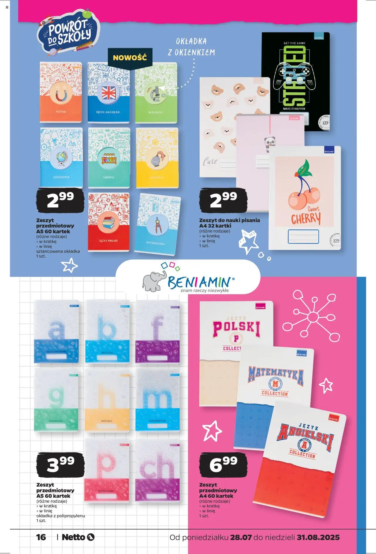 Netto gazetka - Katalog BTS od 28.07.2025 | Strona: 16 | Produkty: Zeszyt