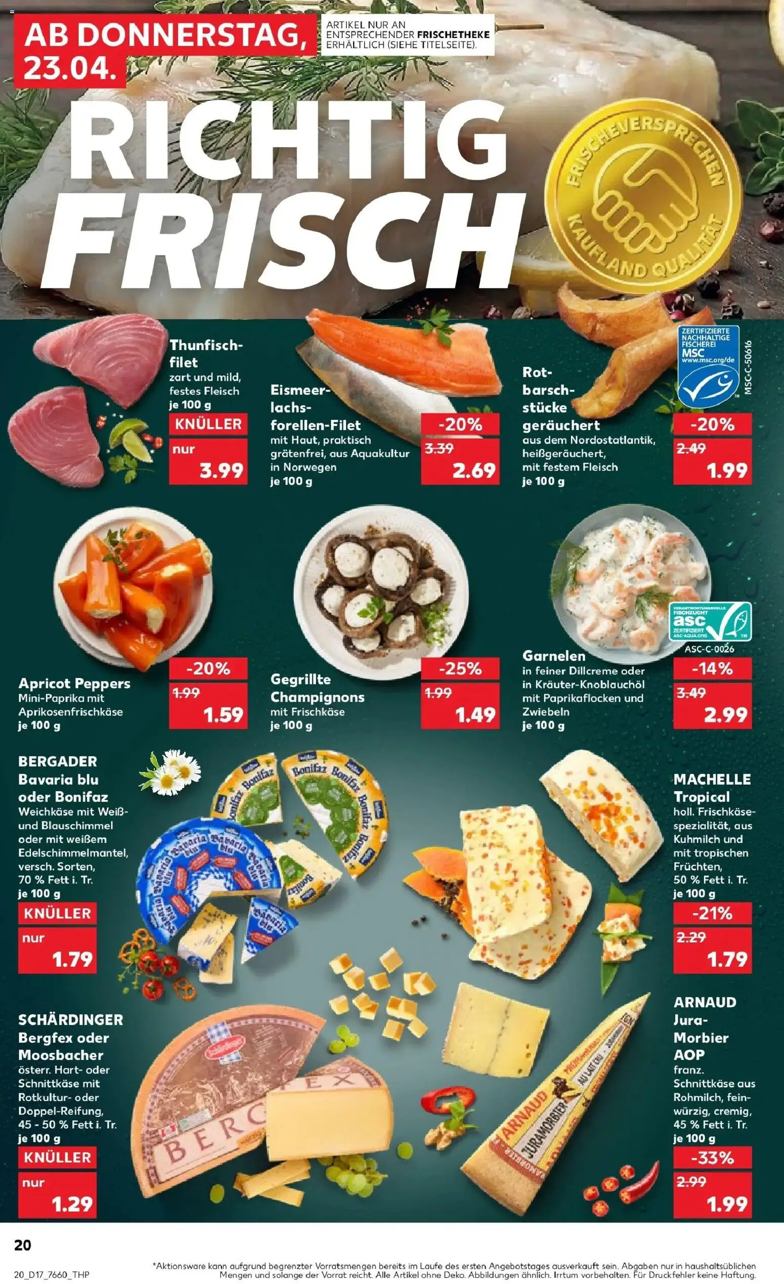 Kaufland Prospekt Hechingen	 – gültig ab 23.04.2026 | Seite: 20 | Produkte: Jura, Thunfisch, Champignons, Zwiebeln