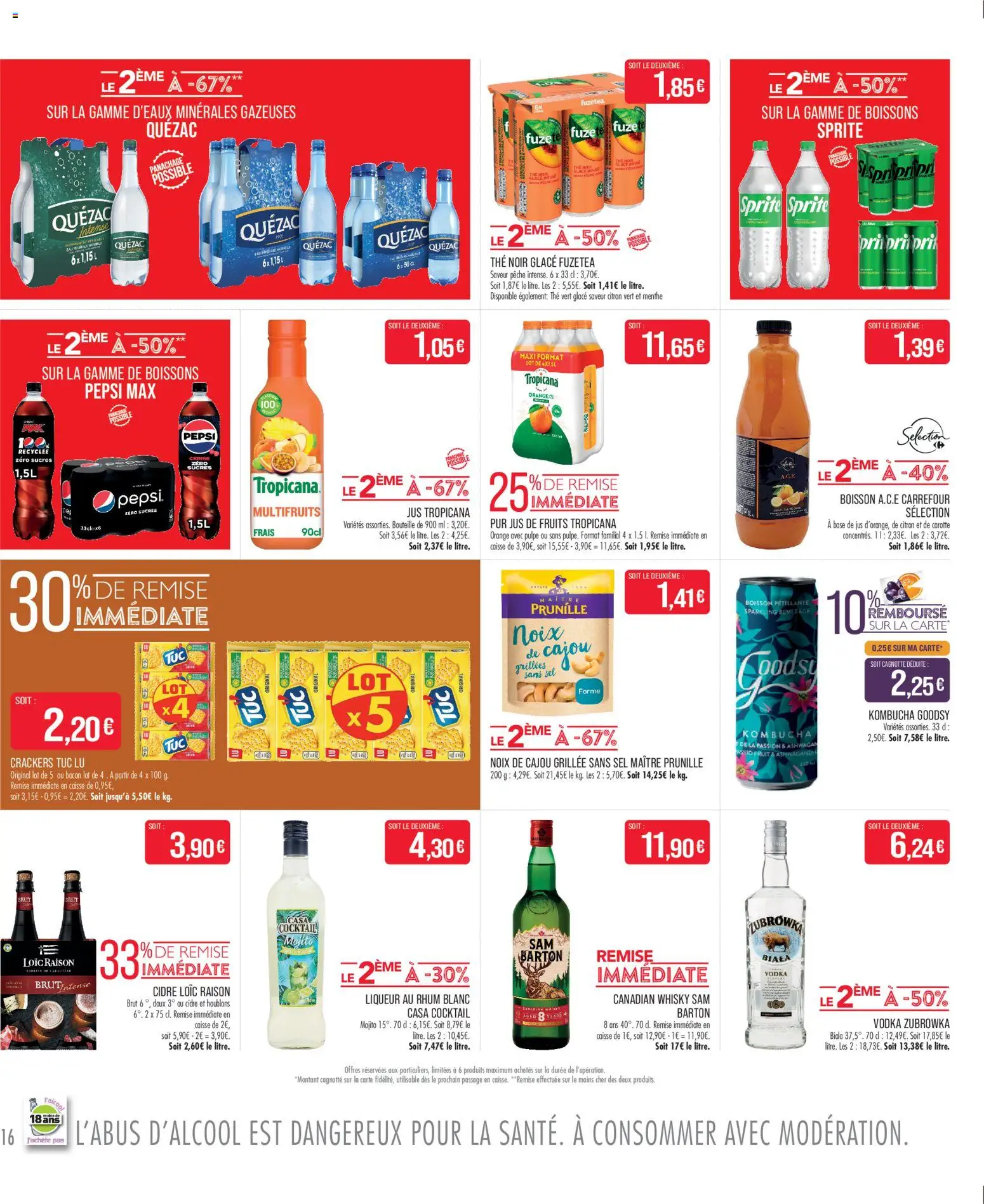 {H1} | Page: 16 | Produits: Crackers, Orange, Pêche, Rhum