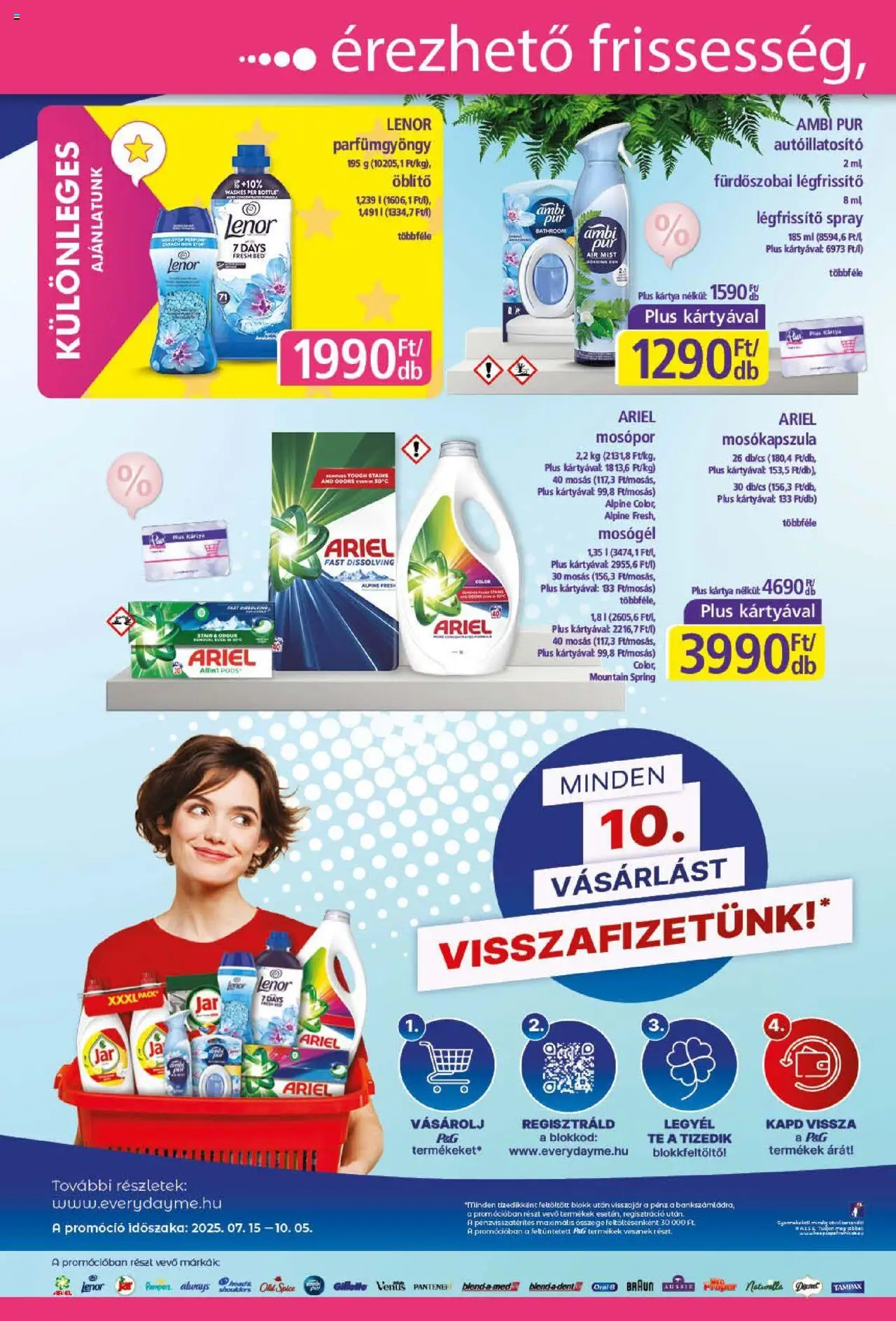 Plus Market akciós ujság - amely érvényes a következő dátumtól: 21.08.2025 | Oldal: 2 | Termékek: Ariel, Mosógél, Öblítő, Mosópor