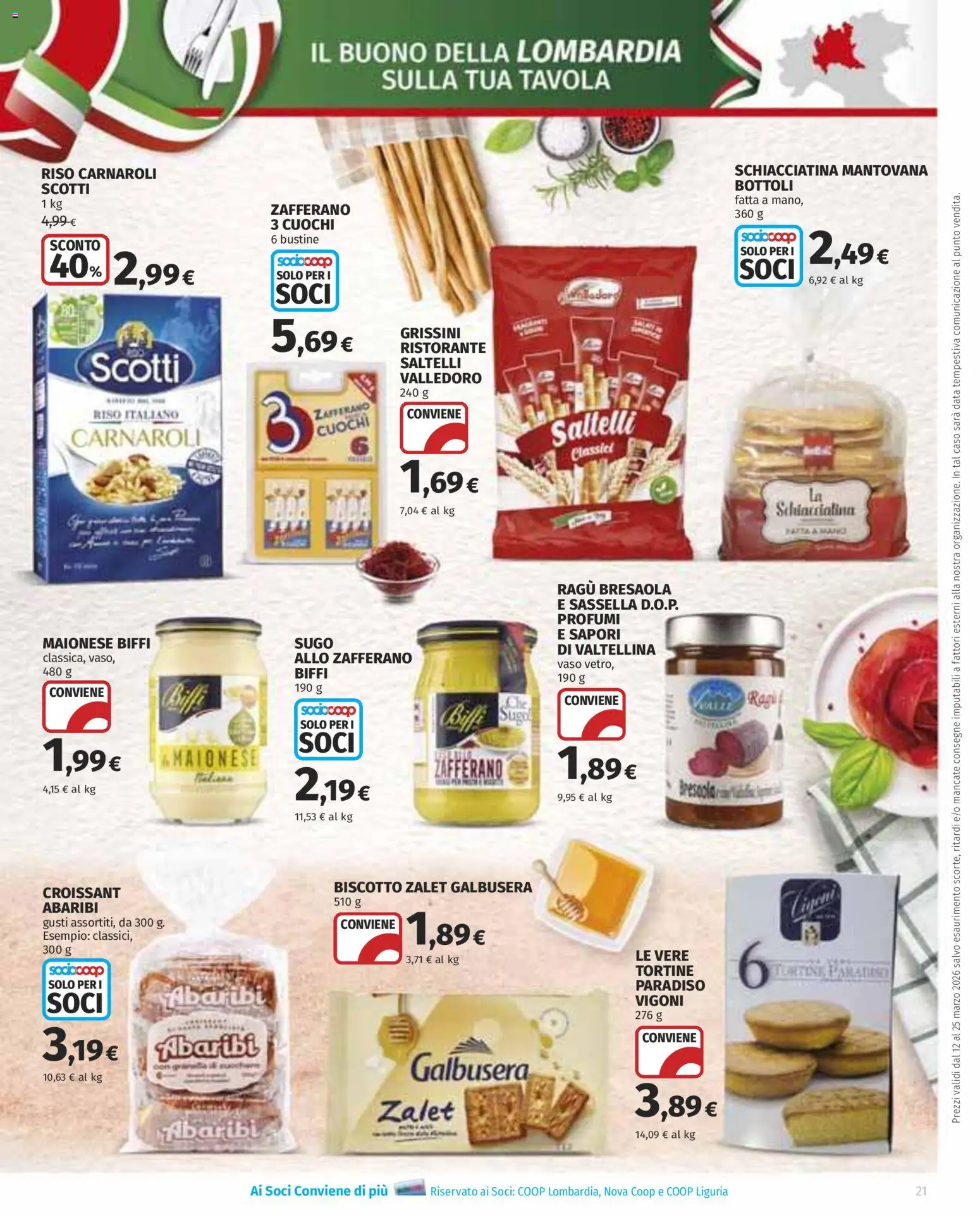 Volantino Ipercoop del 12.03.2026 | Pagina: 21 | Prodotti: Riso Carnaroli, Maionese, Ragú, Vaso