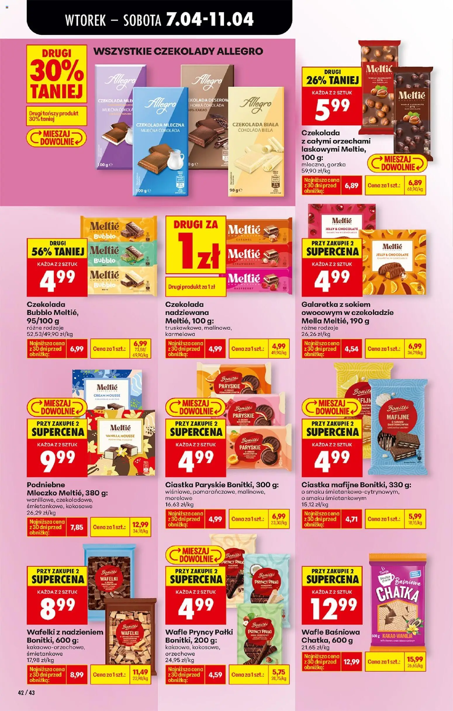 Biedronka gazetka od wtorku od 07.04.2026 | Strona: 52 | Produkty: Czekolady, Ciastka mafijne, Ciastka, Podniebne mleczko